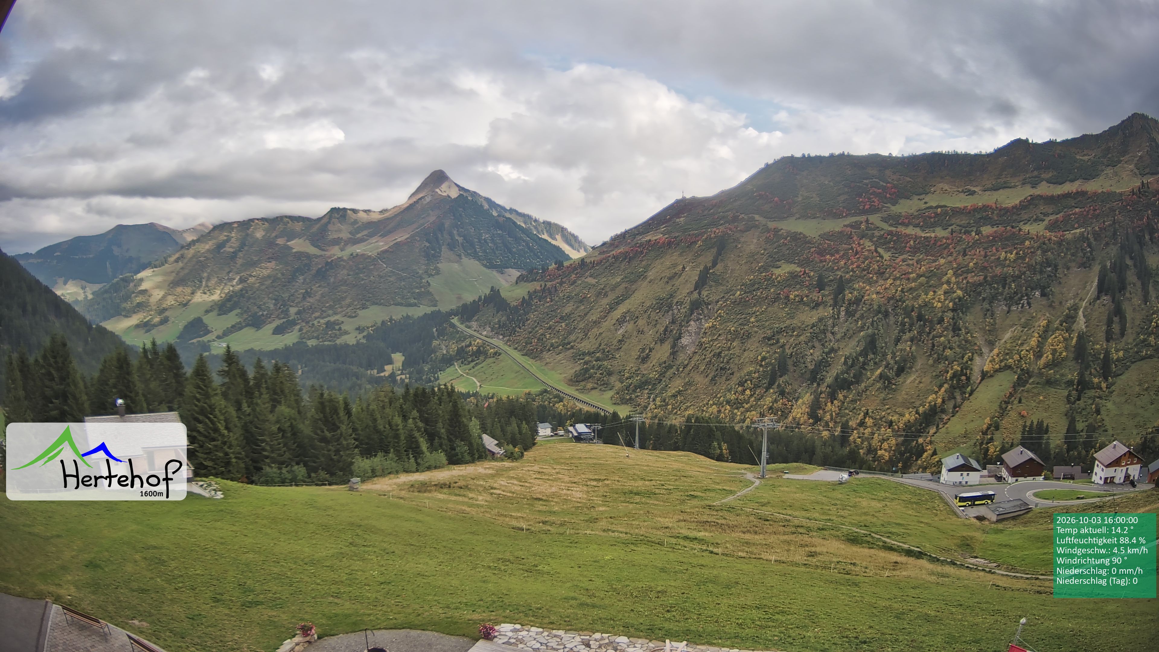 Archiv Foto Webcam Damüls: Blick vom Hertehof