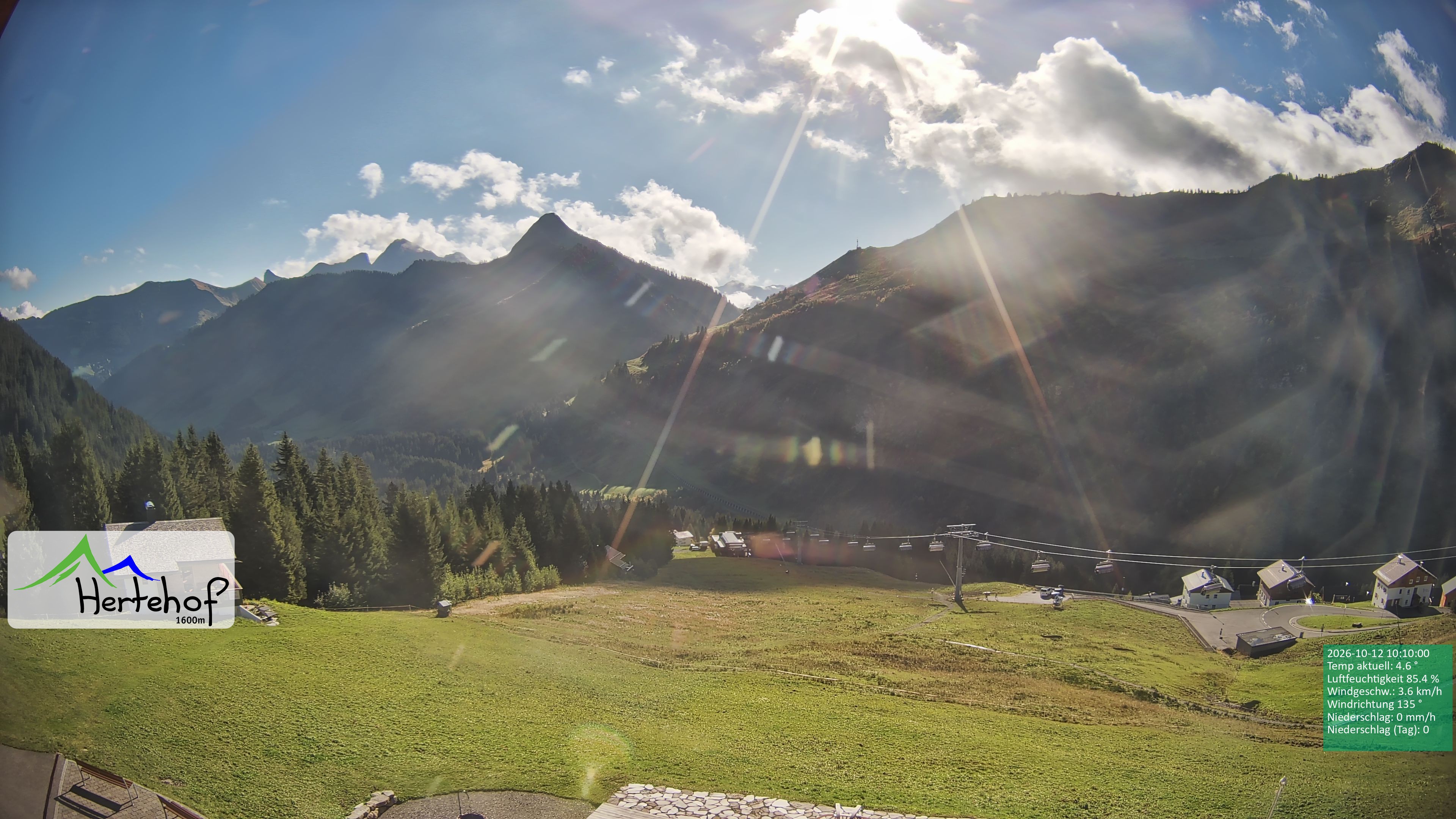 Archiv Foto Webcam Damüls: Blick vom Hertehof