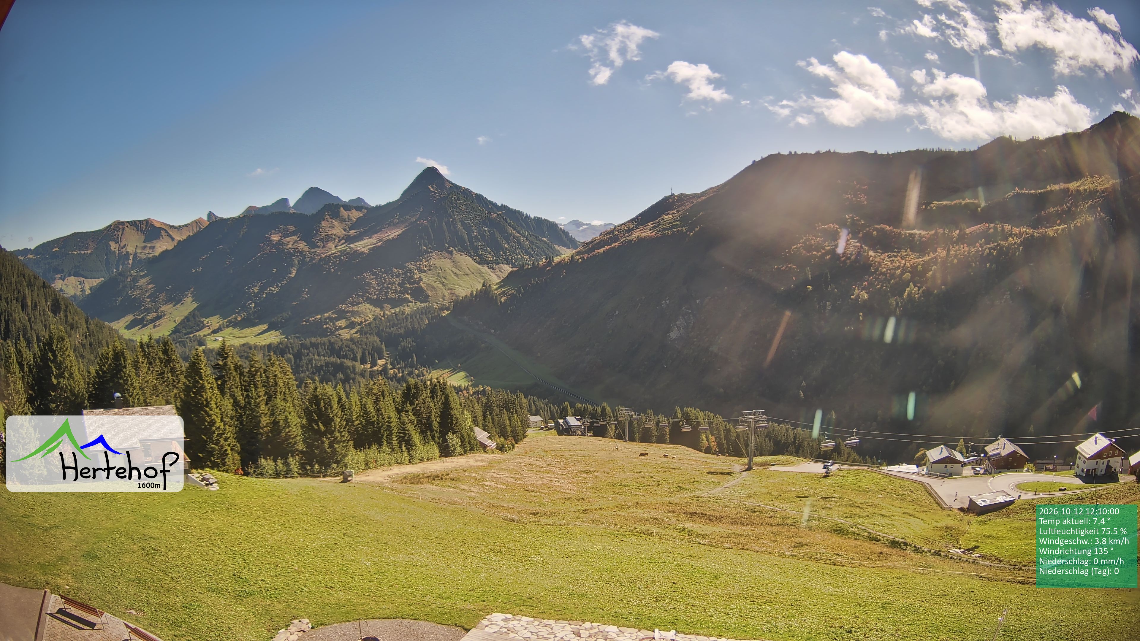 Archiv Foto Webcam Damüls: Blick vom Hertehof