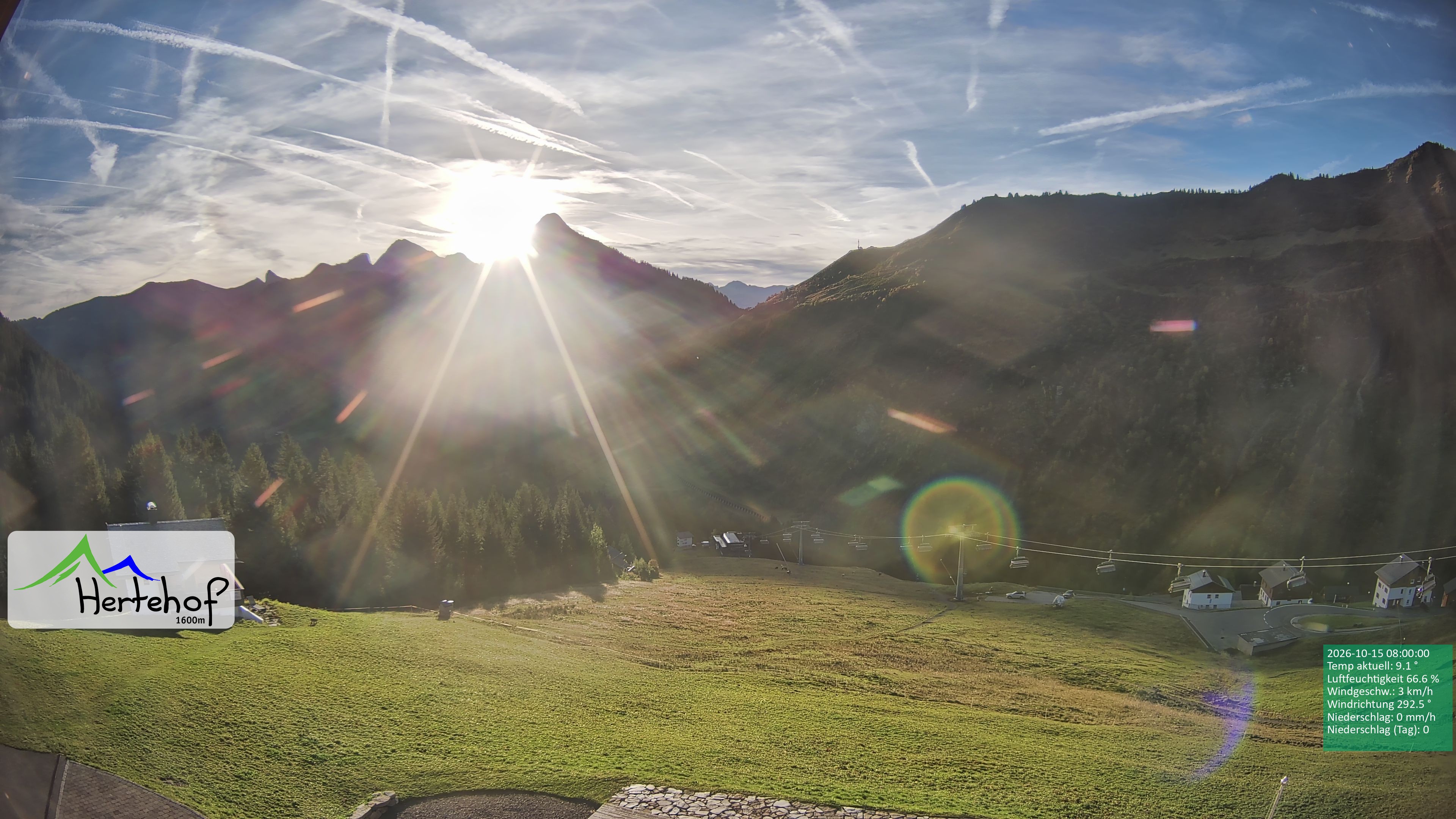 Archiv Foto Webcam Damüls: Blick vom Hertehof