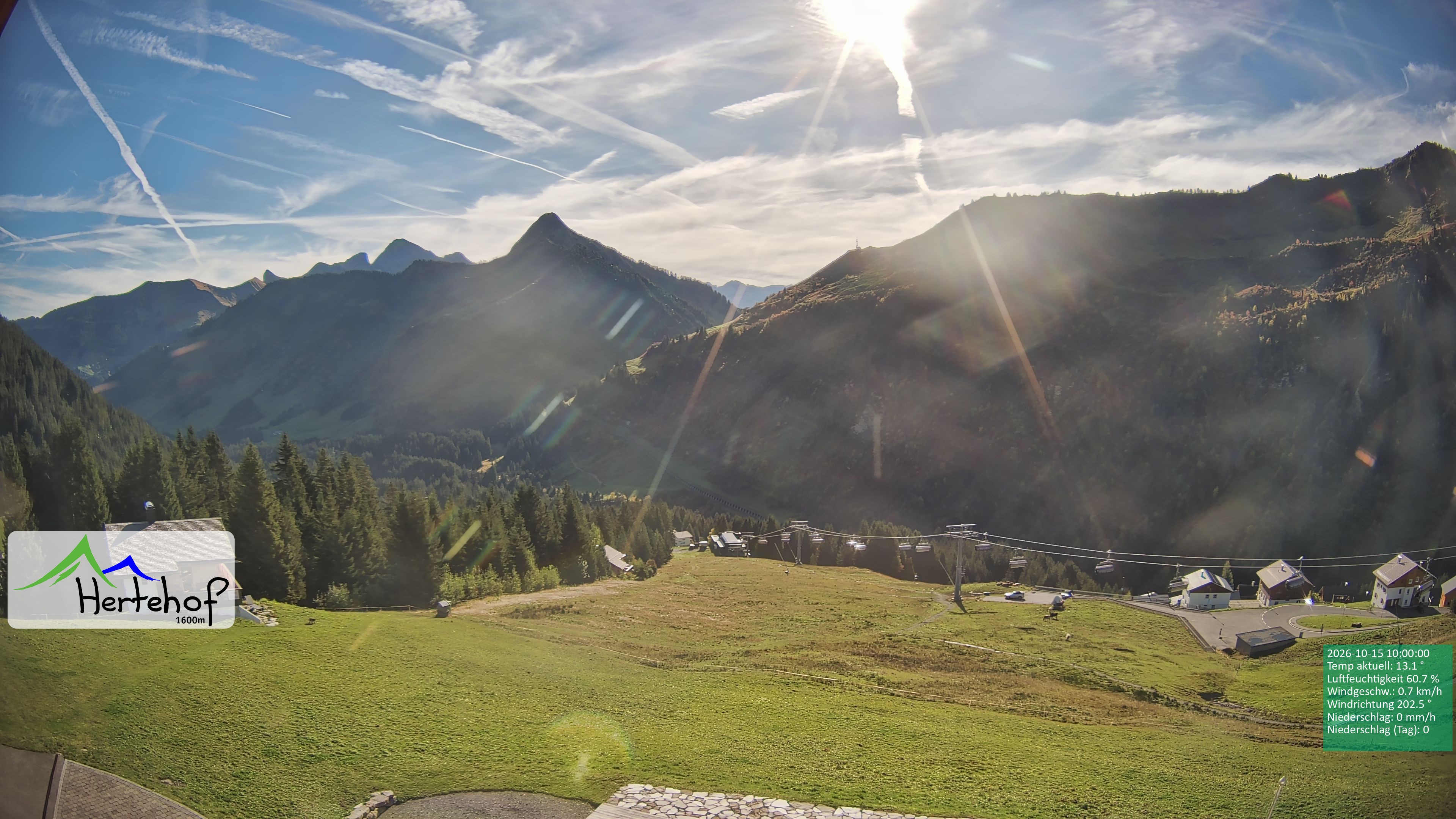 Archiv Foto Webcam Damüls: Blick vom Hertehof
