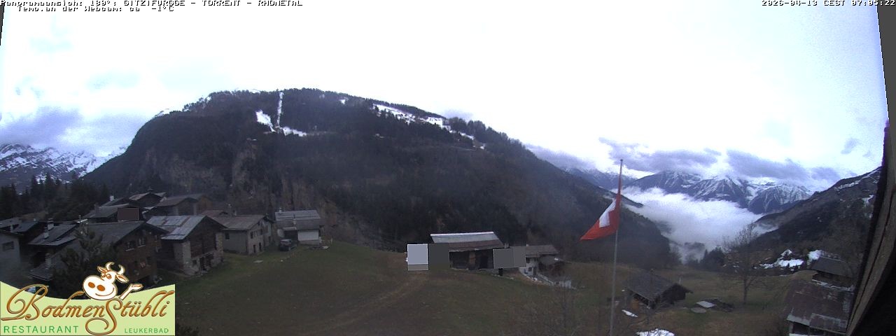 Archived image Webcam Restaurant Bodmenstübli in Bodmen, Leukerbad