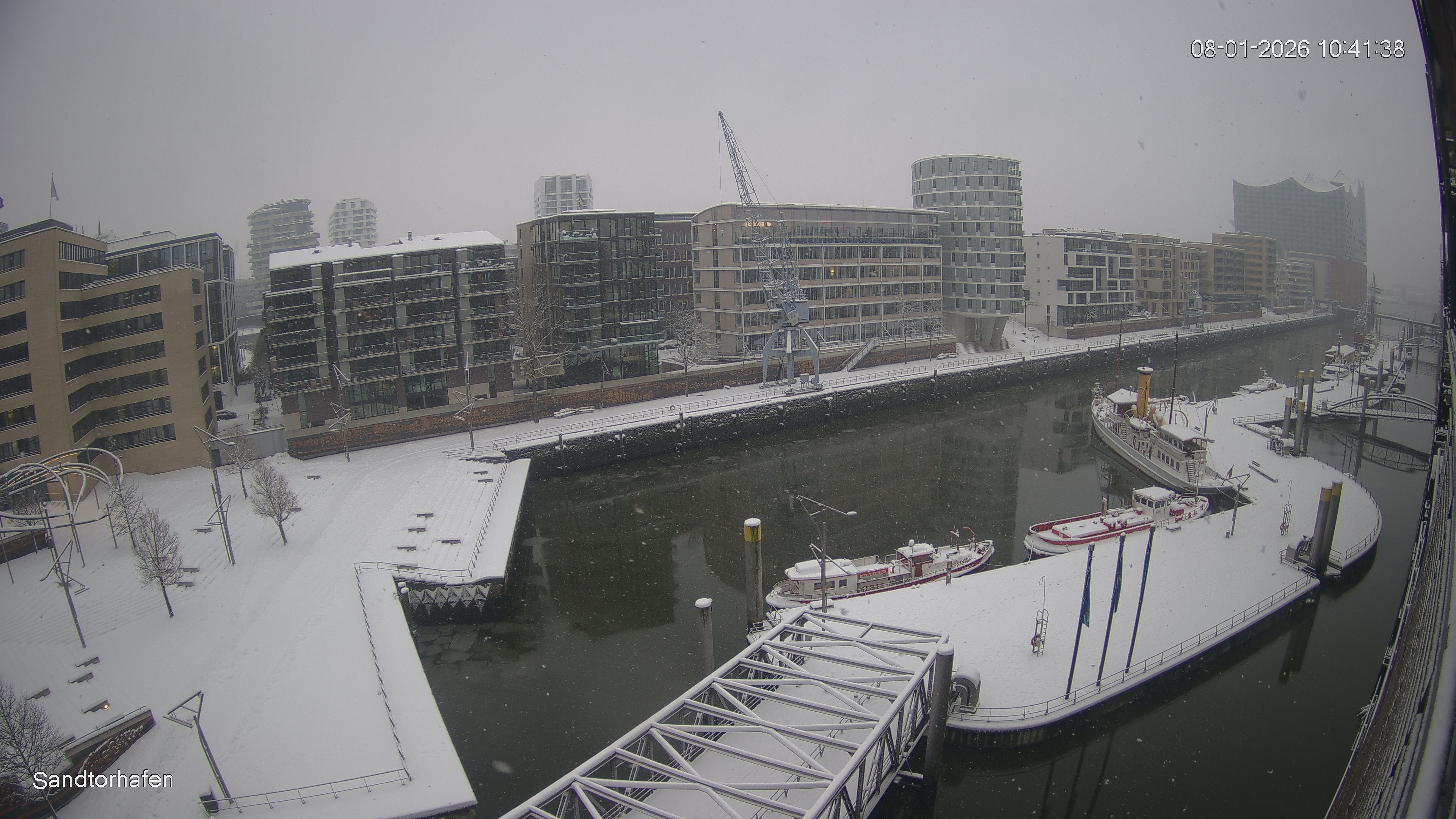 Archiv Foto Webcam Hamburg: HafenCity und Elbphilharmonie
