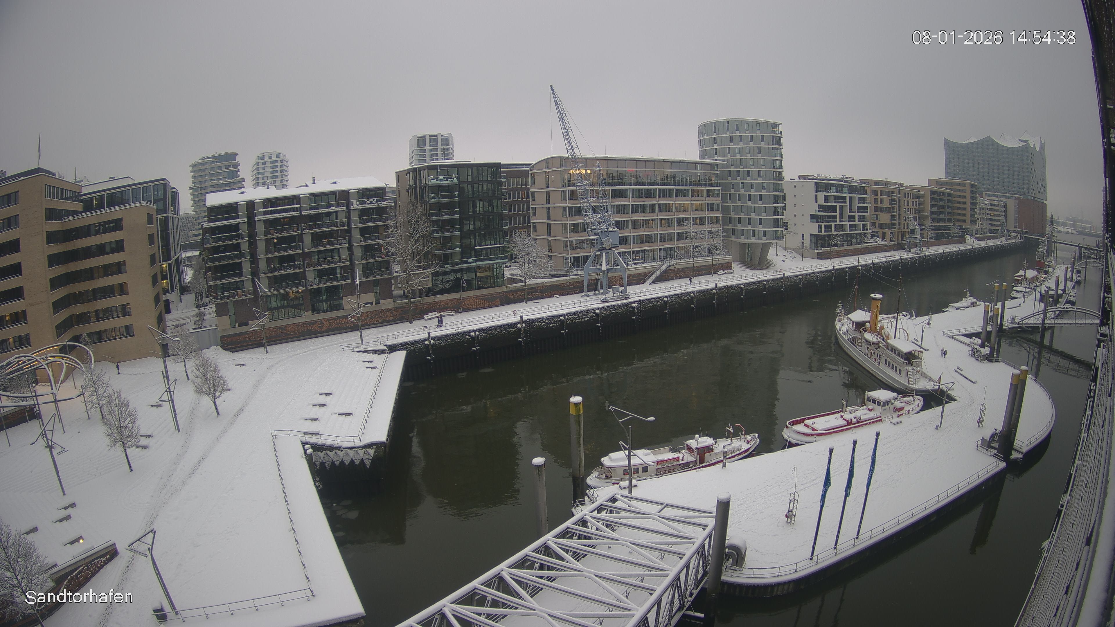Archiv Foto Webcam Hamburg: HafenCity und Elbphilharmonie