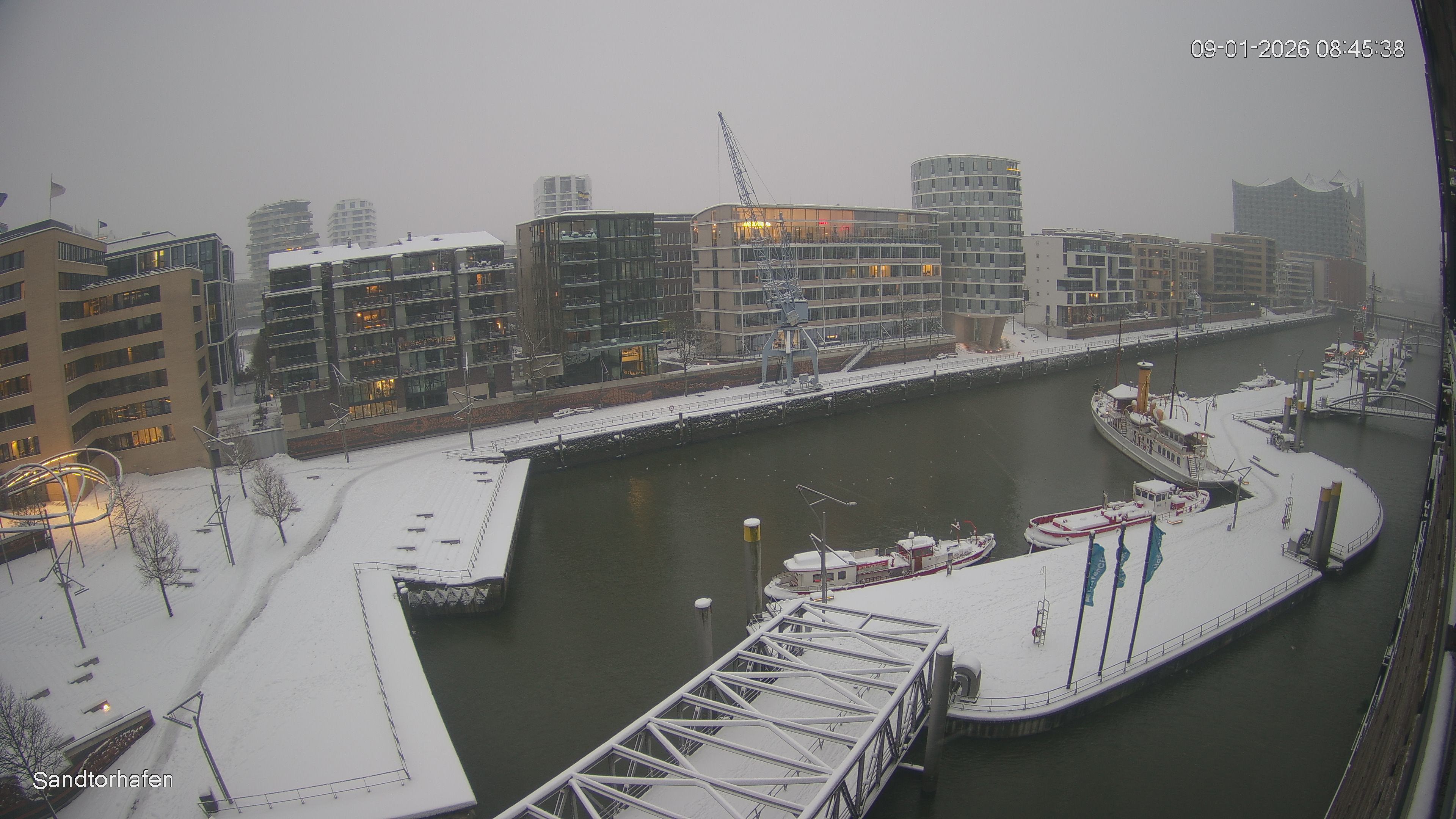 Archiv Foto Webcam Hamburg: HafenCity und Elbphilharmonie