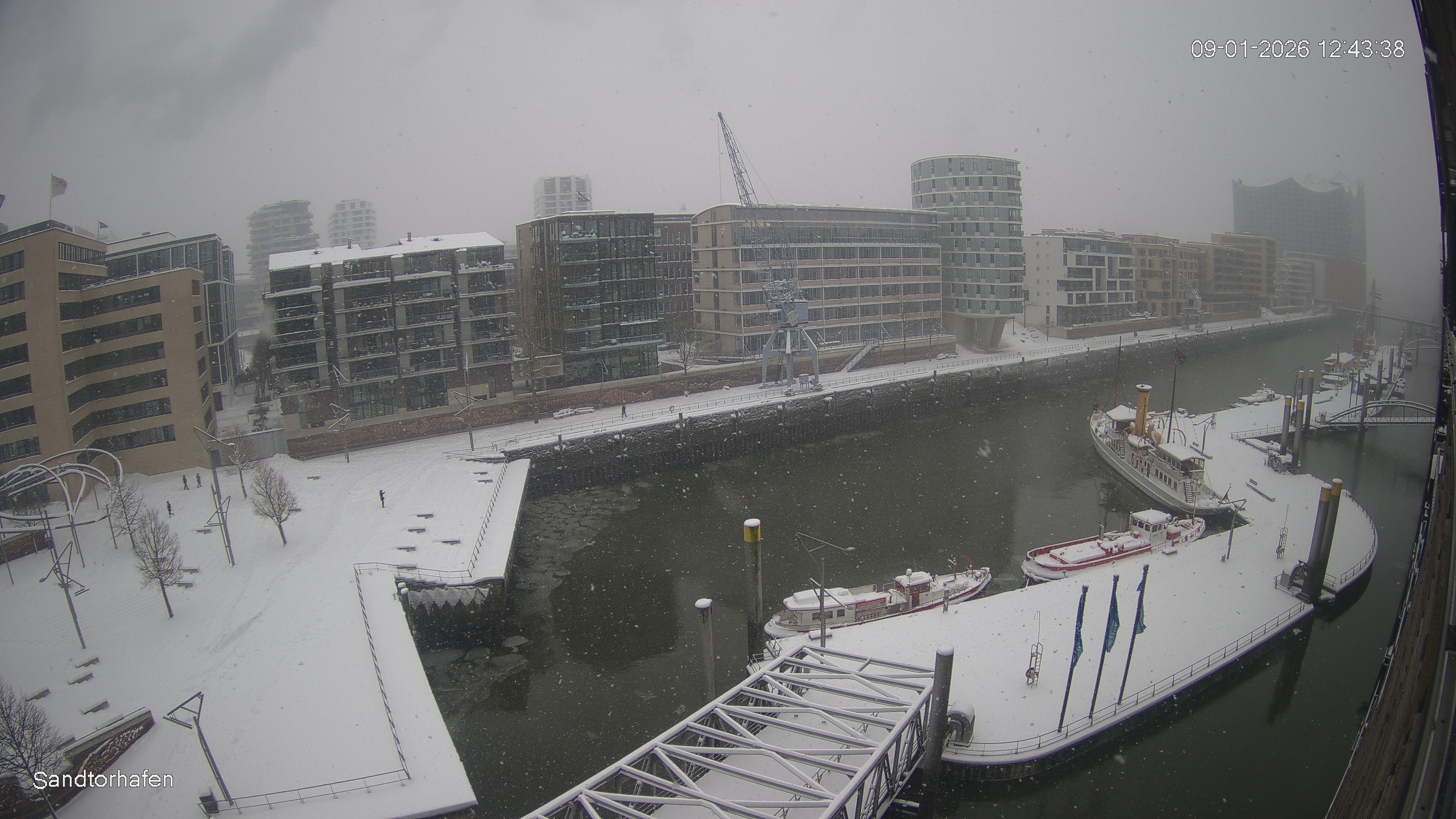 Archiv Foto Webcam Hamburg: HafenCity und Elbphilharmonie