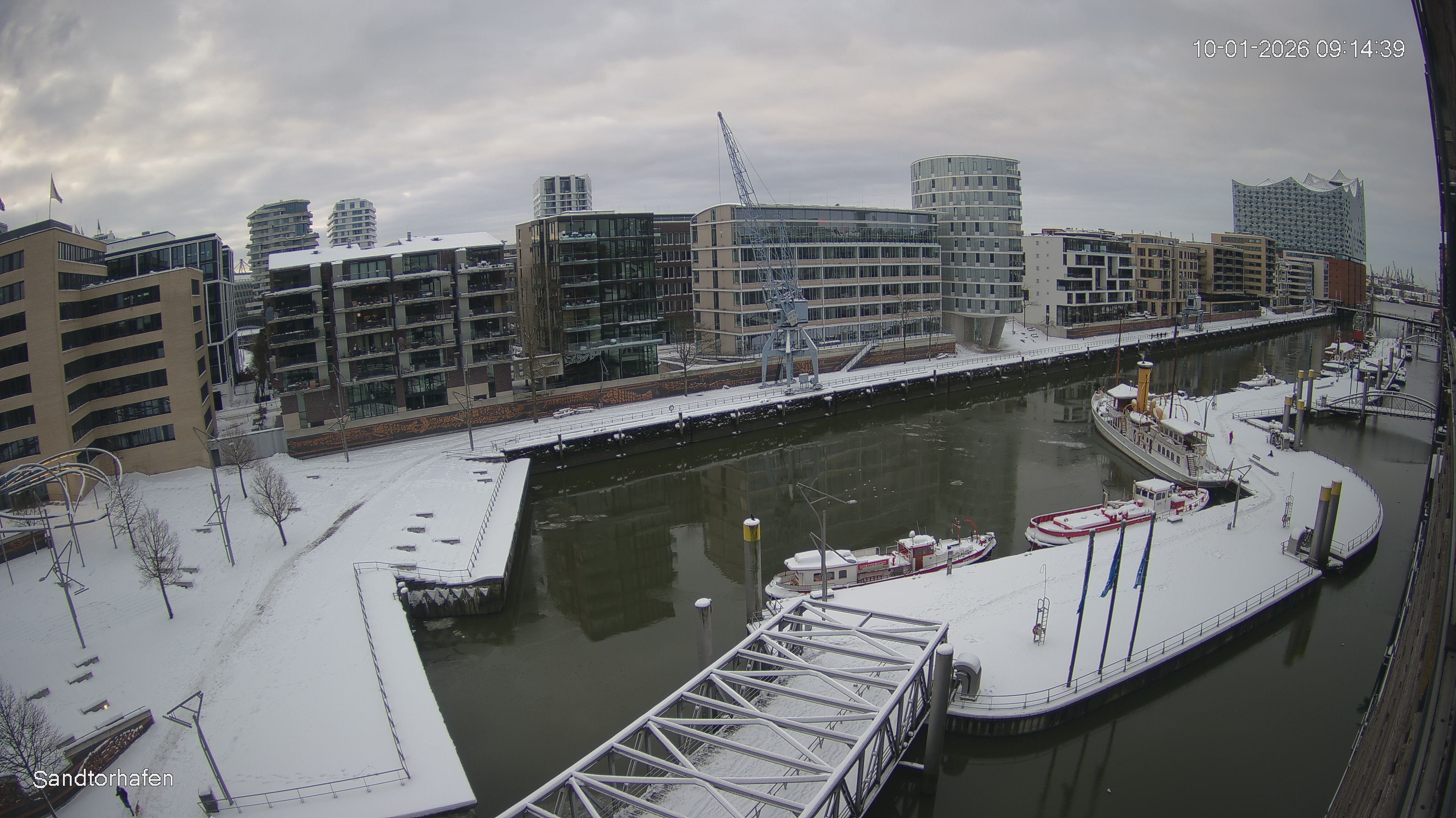 Archiv Foto Webcam Hamburg: HafenCity und Elbphilharmonie