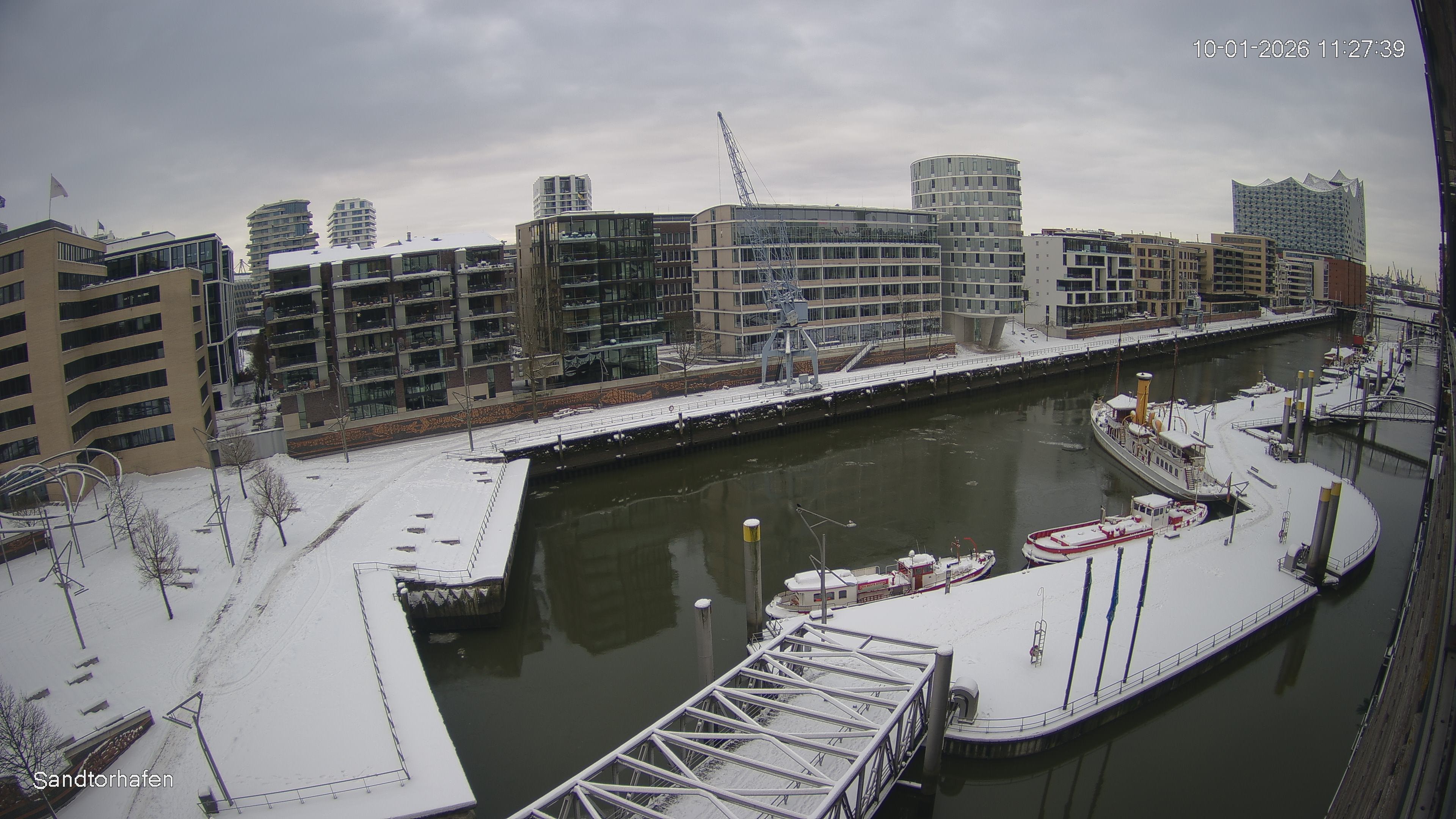 Archiv Foto Webcam Hamburg: HafenCity und Elbphilharmonie