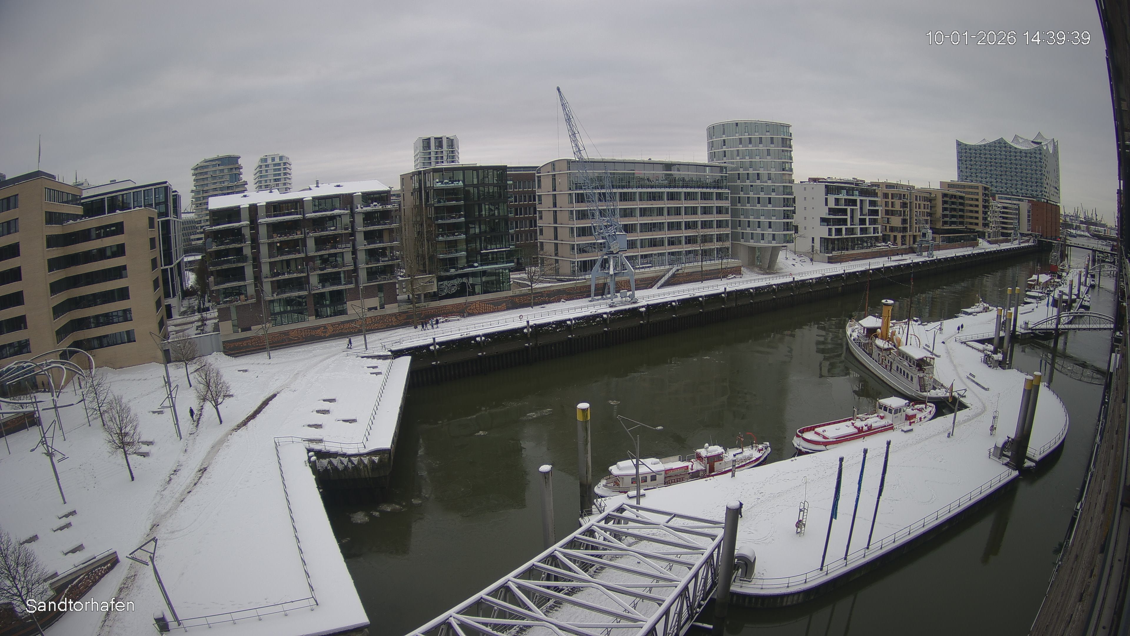 Archiv Foto Webcam Hamburg: HafenCity und Elbphilharmonie