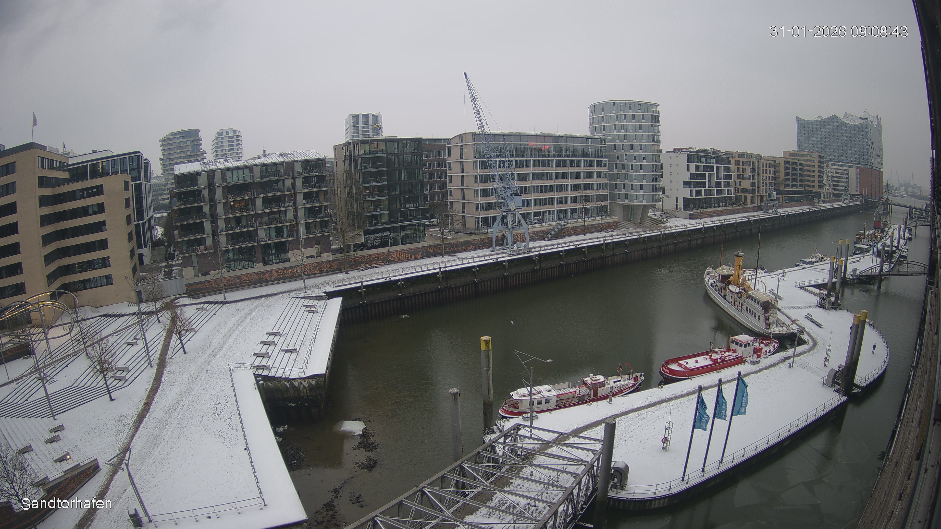 Archiv Foto Webcam Hamburg: HafenCity und Elbphilharmonie