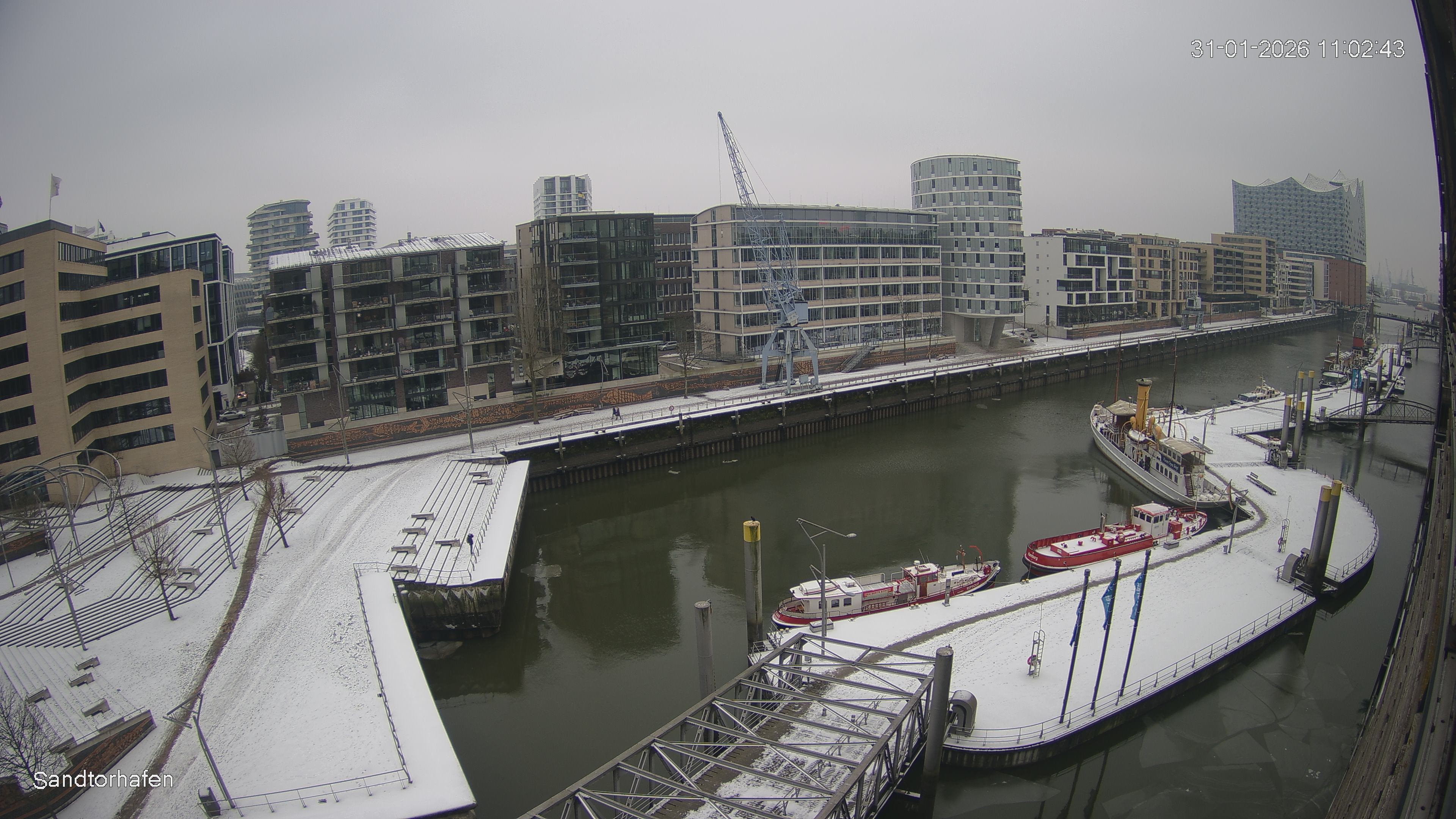 Archiv Foto Webcam Hamburg: HafenCity und Elbphilharmonie