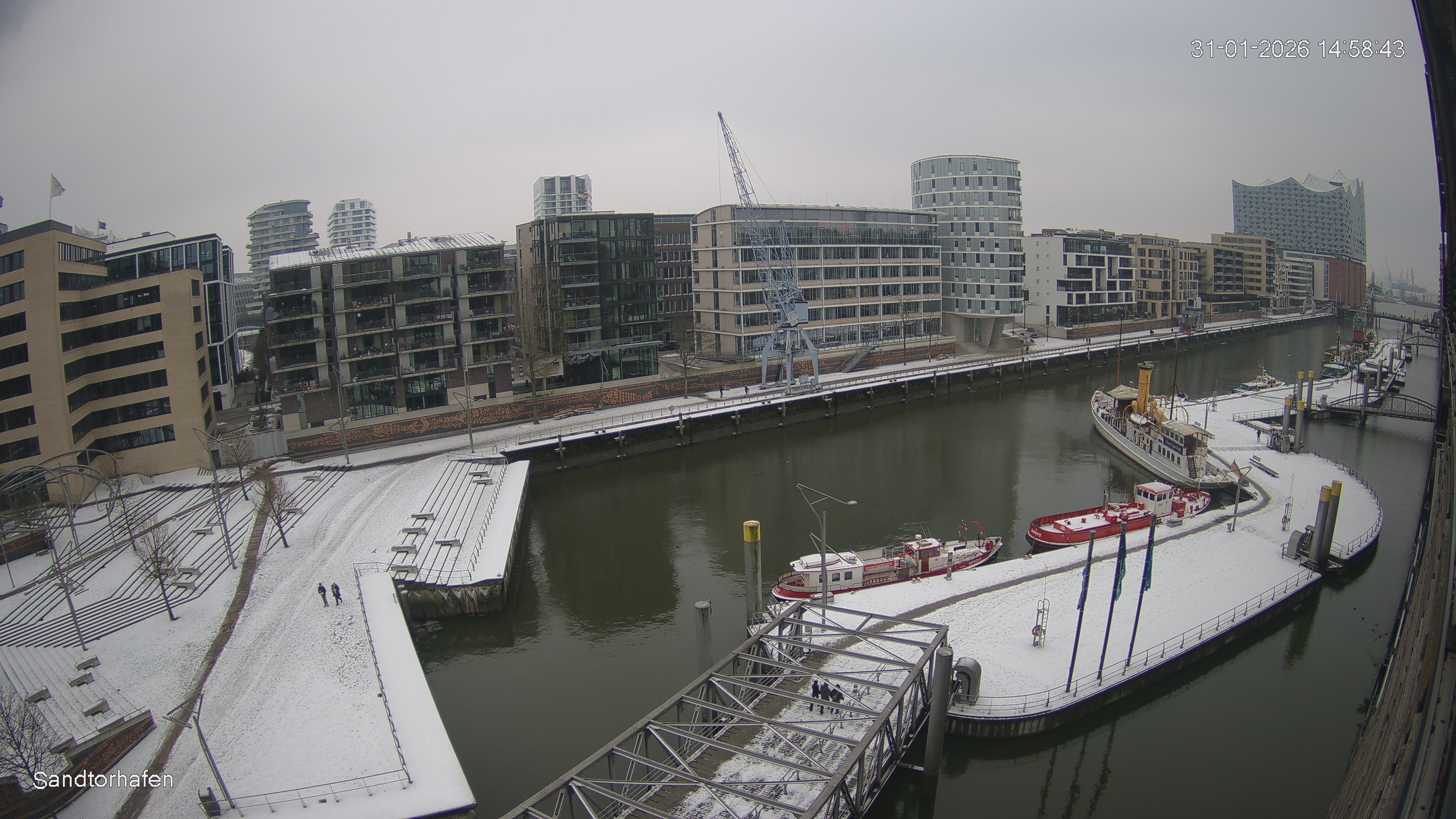 Archiv Foto Webcam Hamburg: HafenCity und Elbphilharmonie