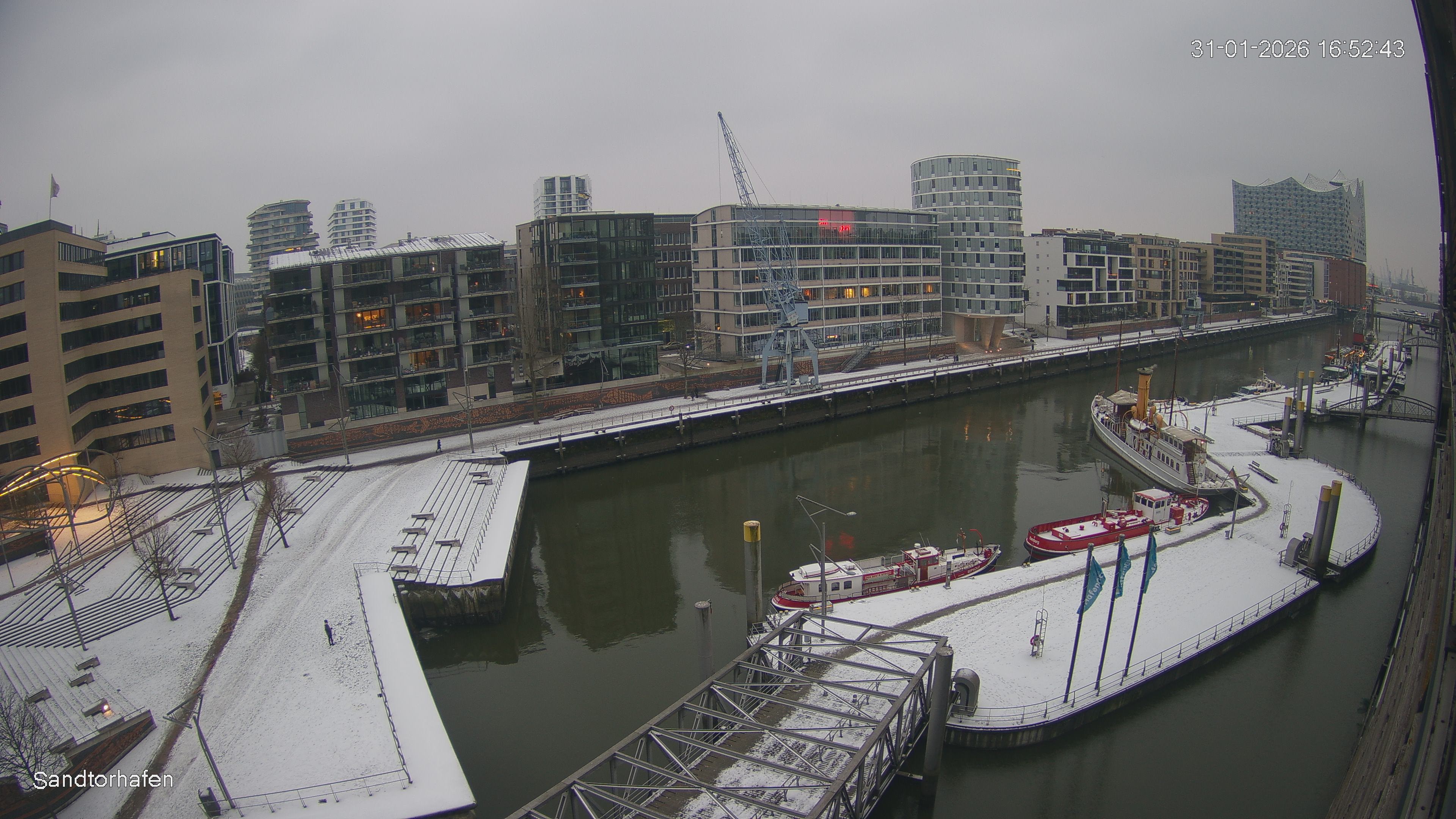 Archiv Foto Webcam Hamburg: HafenCity und Elbphilharmonie