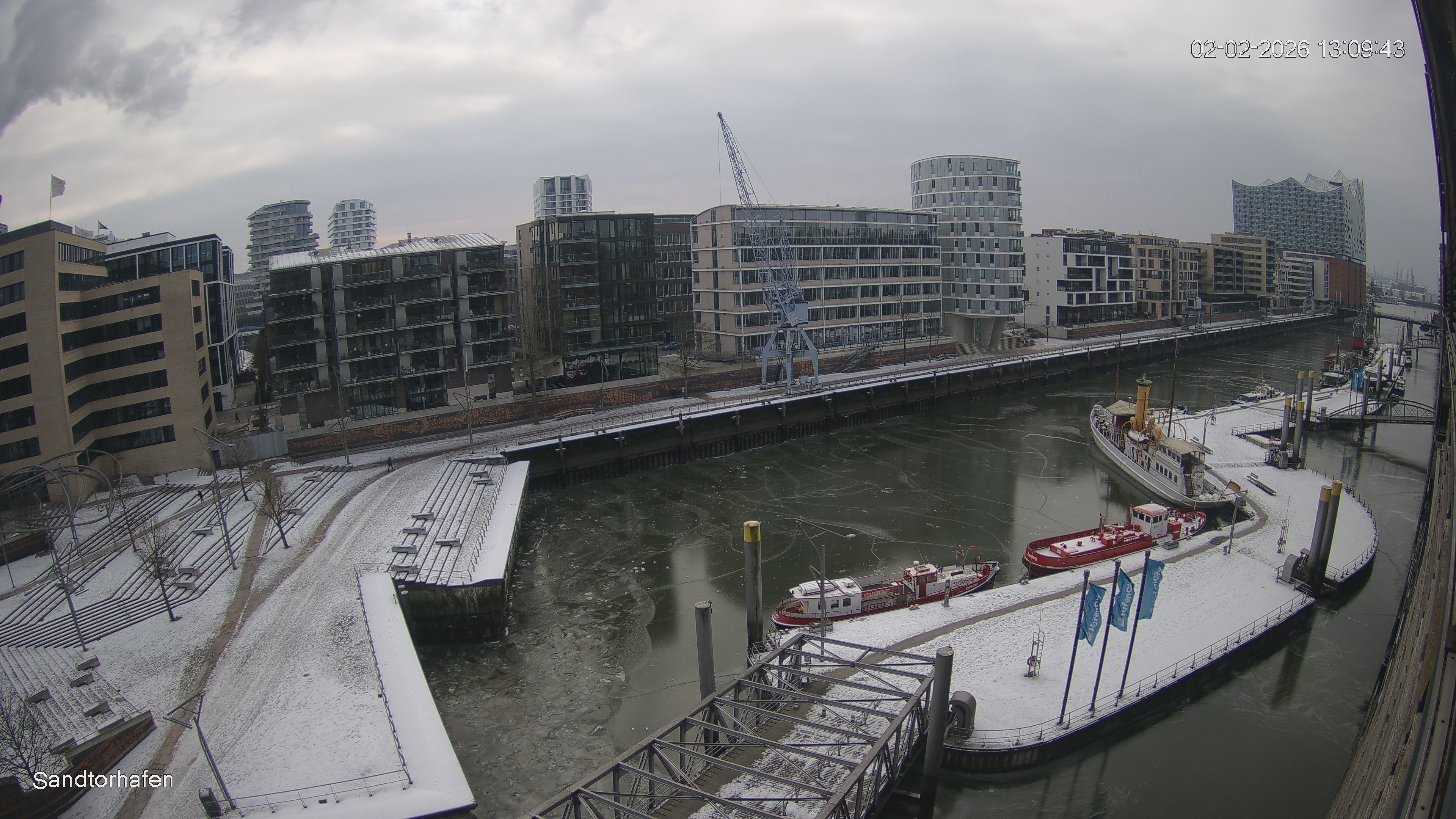 Archiv Foto Webcam Hamburg: HafenCity und Elbphilharmonie