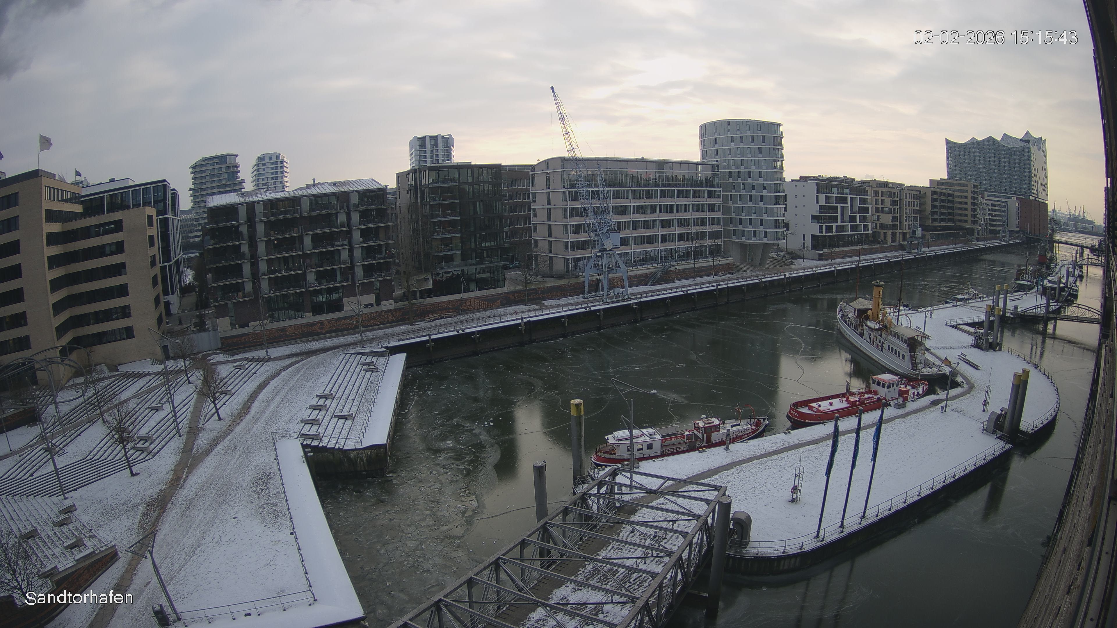 Archiv Foto Webcam Hamburg: HafenCity und Elbphilharmonie