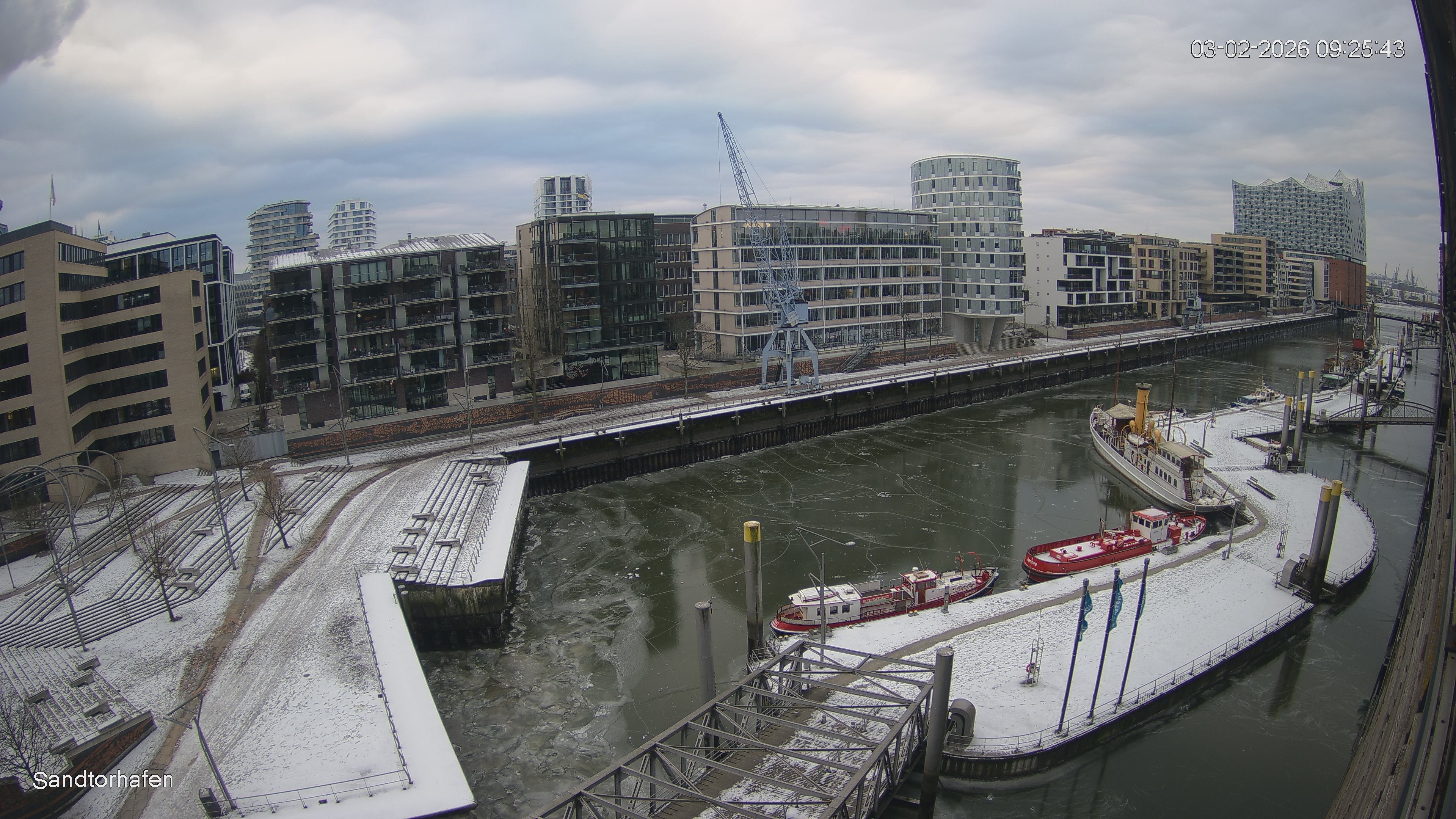 Archiv Foto Webcam Hamburg: HafenCity und Elbphilharmonie