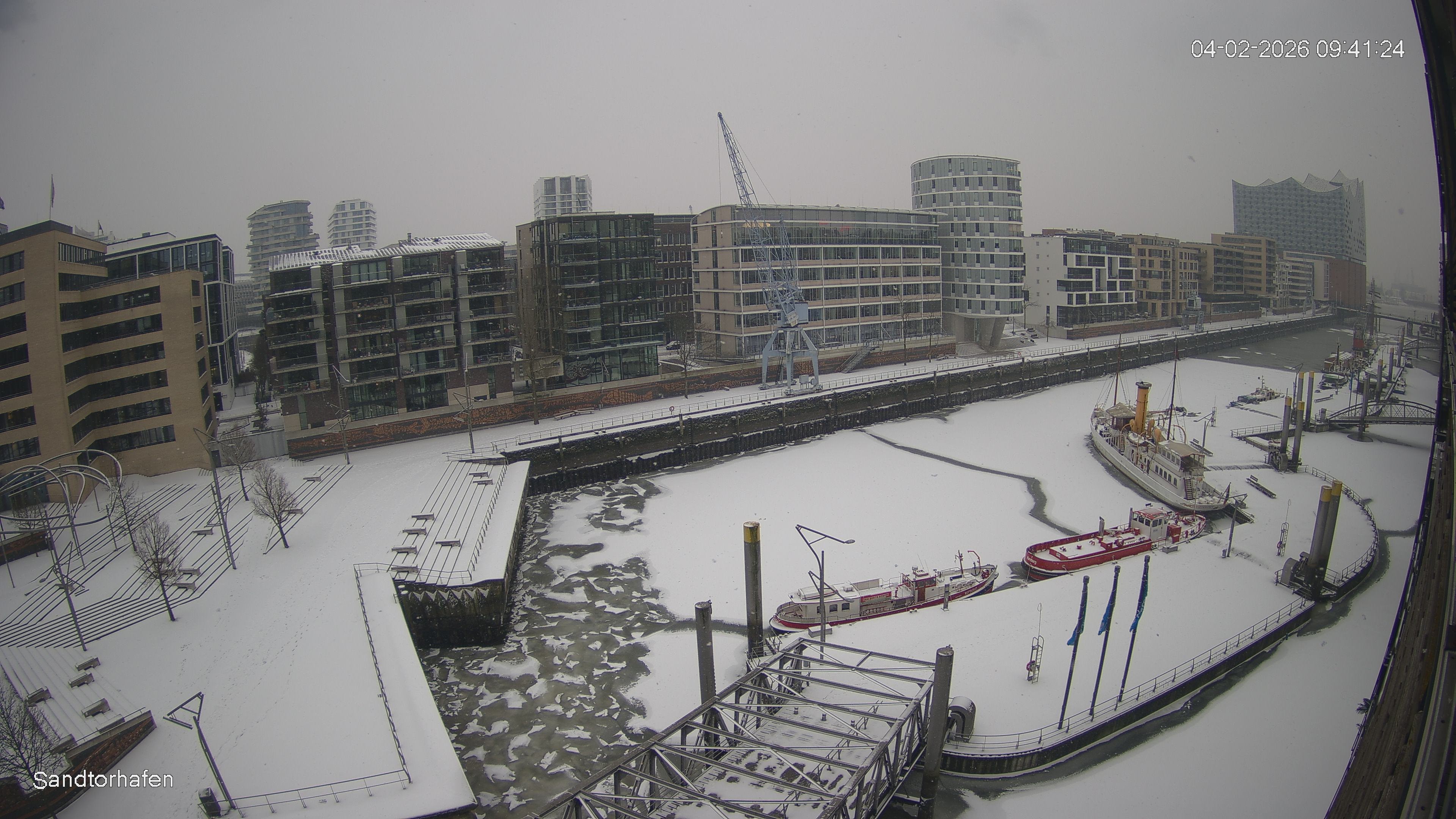 Archiv Foto Webcam Hamburg: HafenCity und Elbphilharmonie