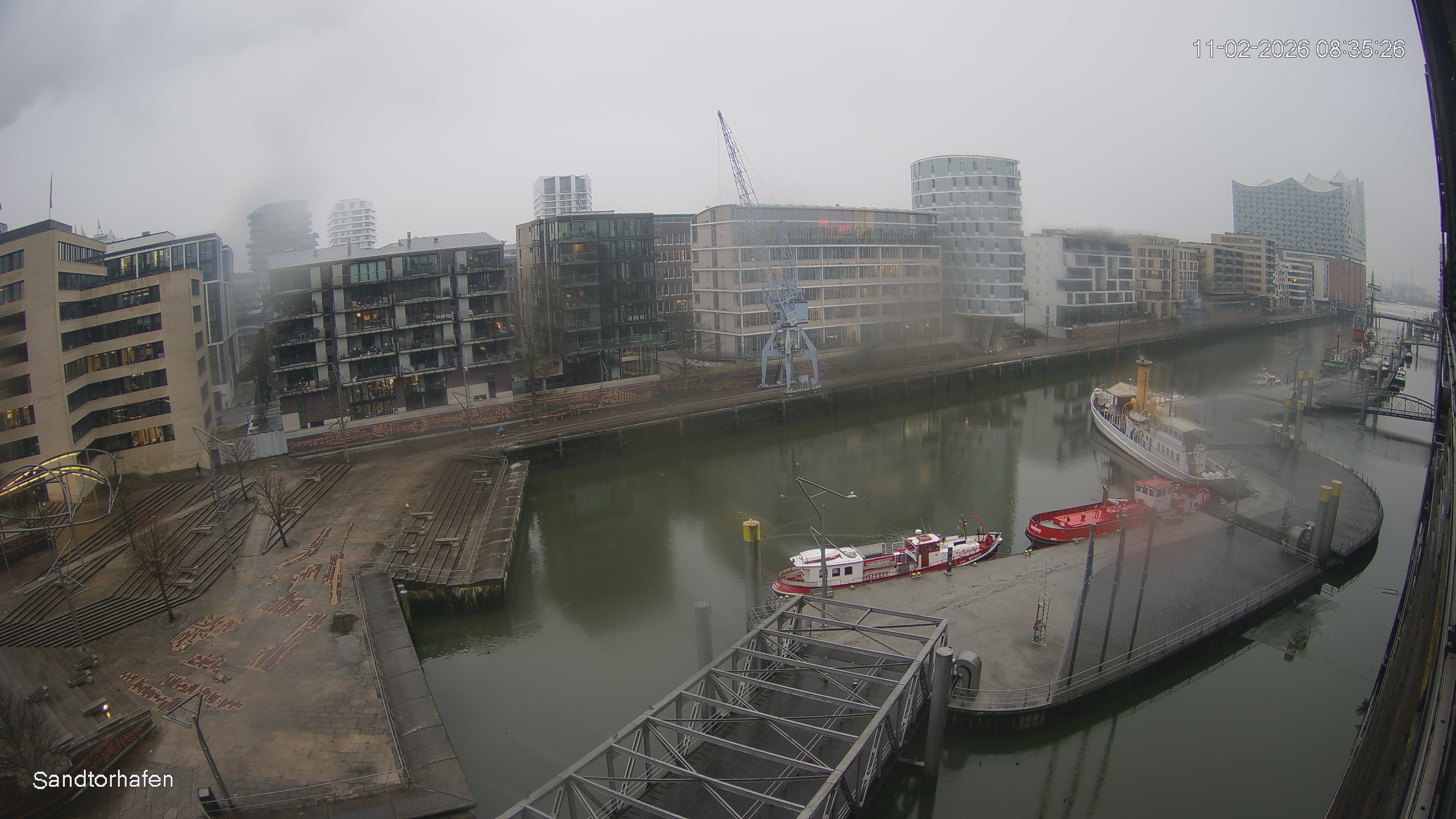 Archiv Foto Webcam Hamburg: HafenCity und Elbphilharmonie
