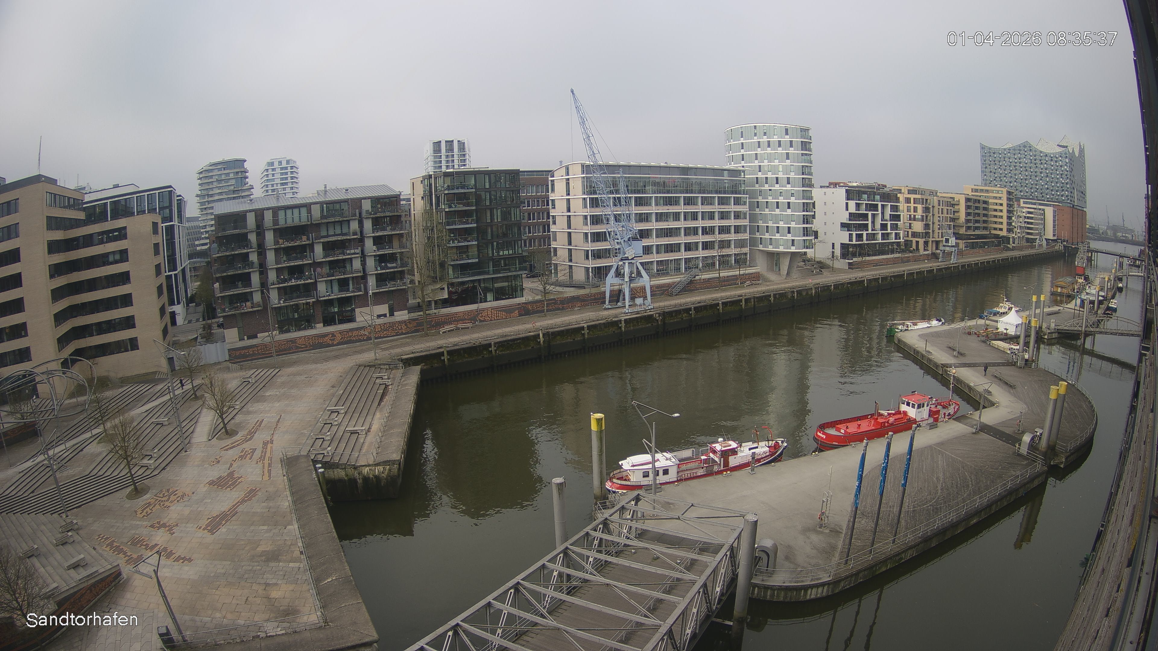 Archiv Foto Webcam Hamburg: HafenCity und Elbphilharmonie