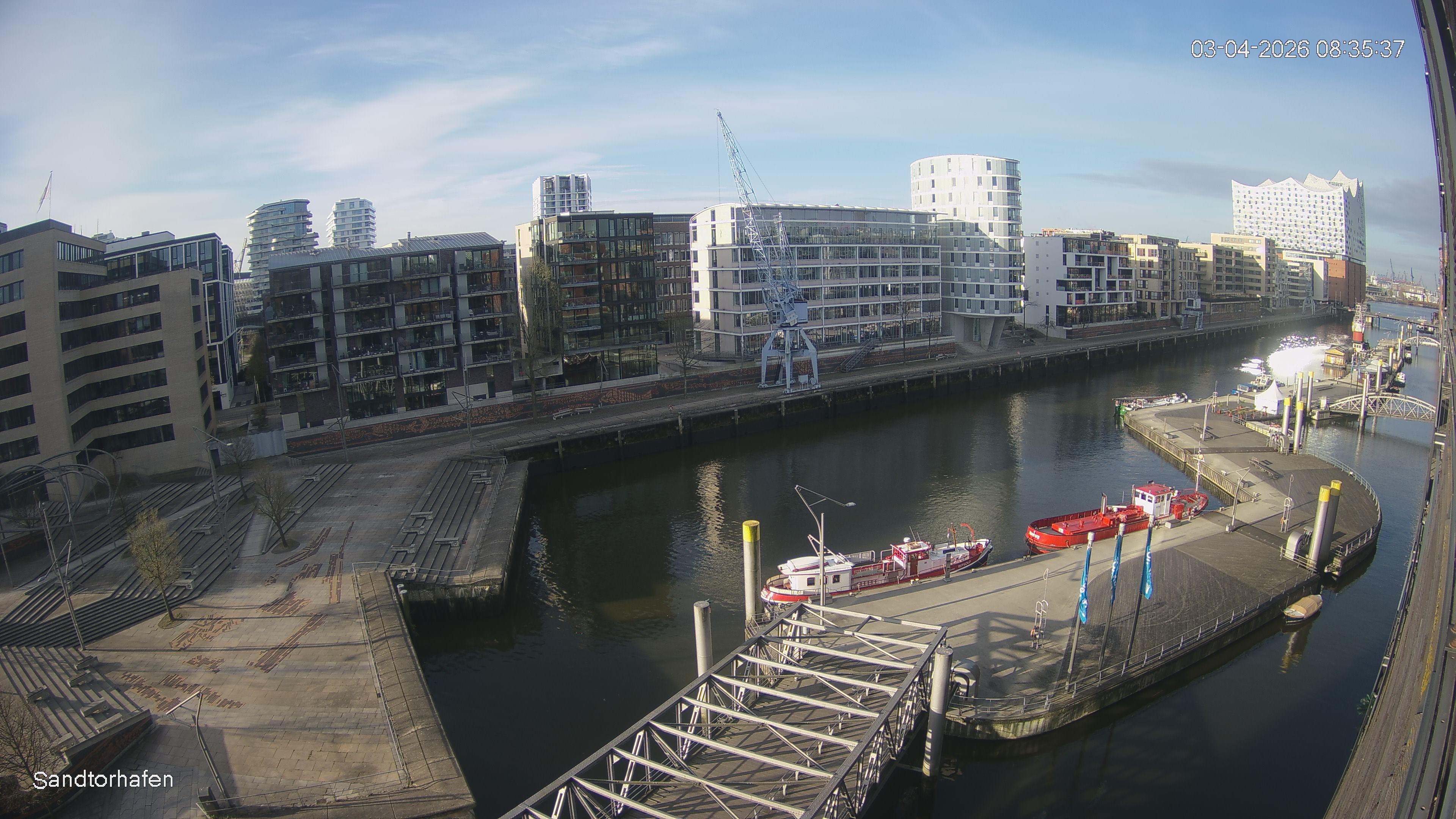 Archiv Foto Webcam Hamburg: HafenCity und Elbphilharmonie