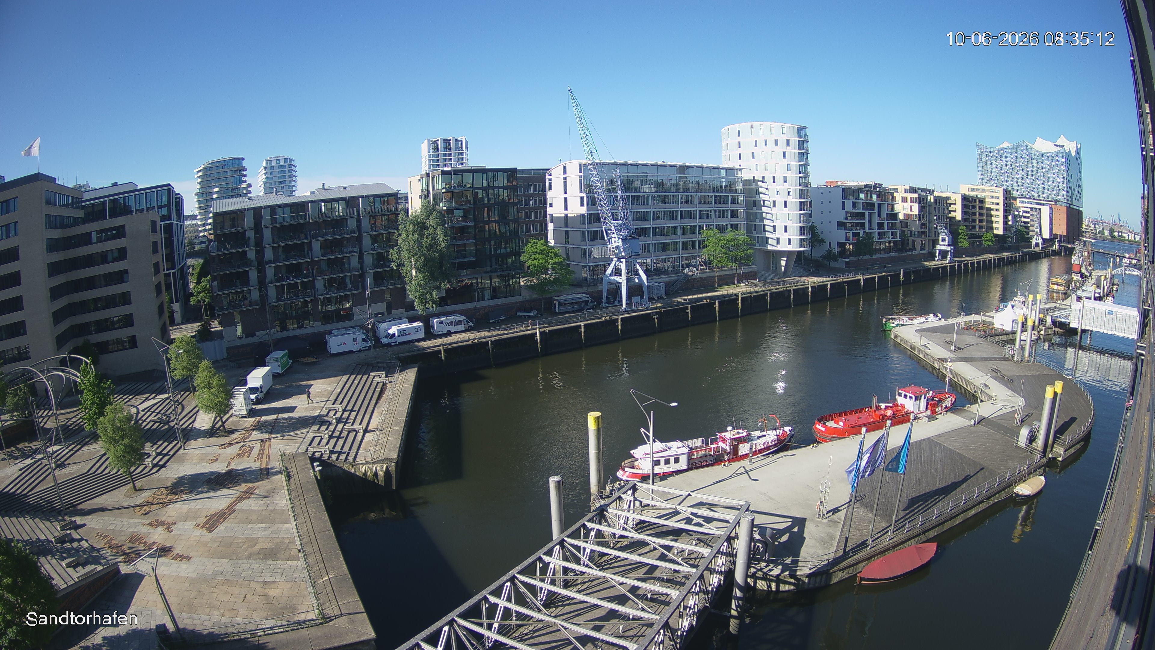 Archiv Foto Webcam Hamburg: HafenCity und Elbphilharmonie