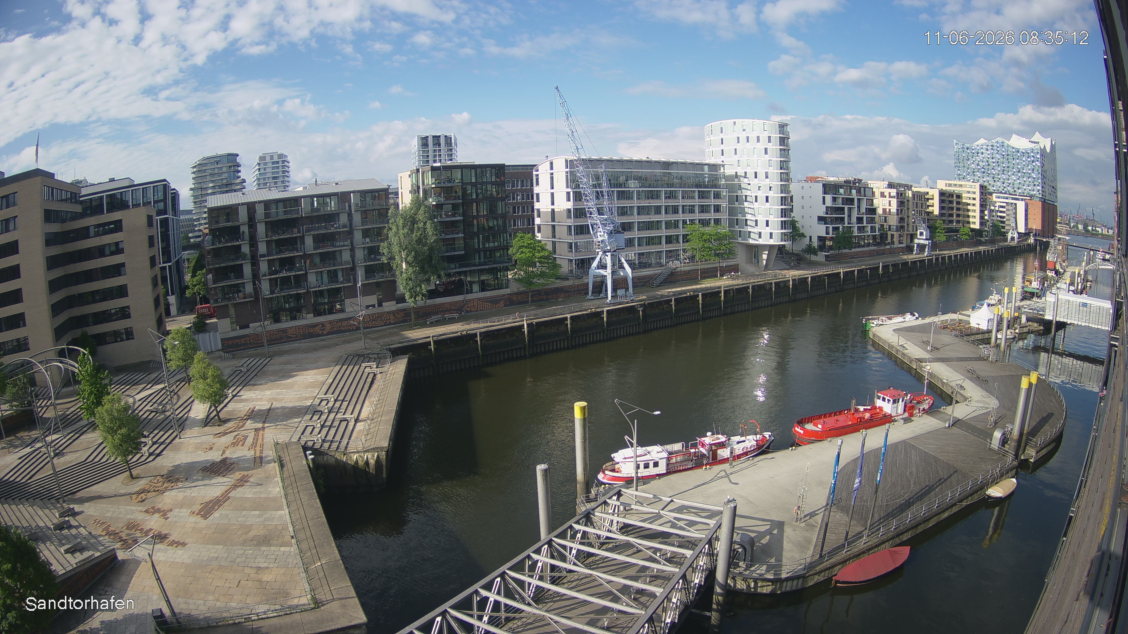 Archiv Foto Webcam Hamburg: HafenCity und Elbphilharmonie