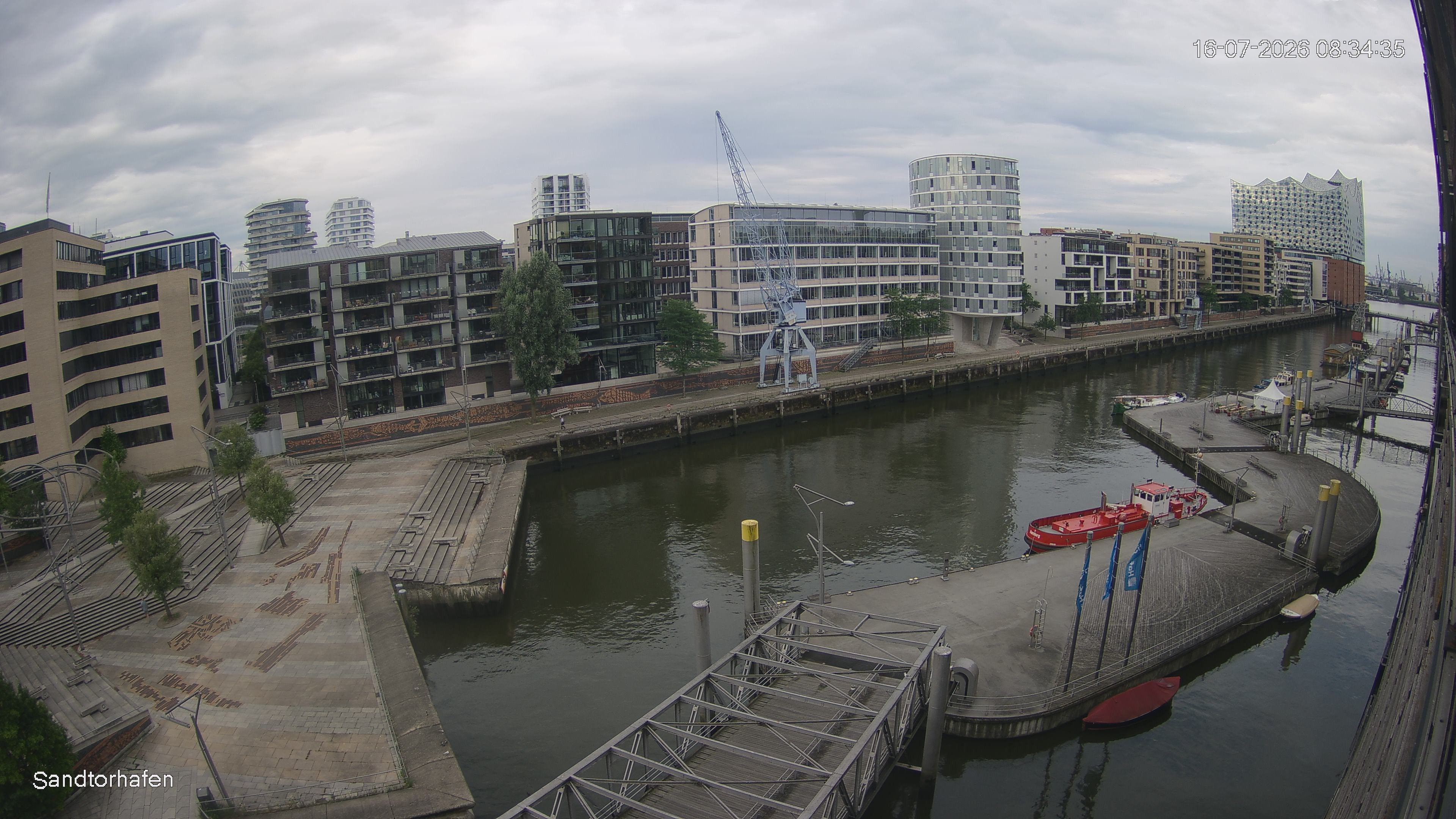 Archiv Foto Webcam Hamburg: HafenCity und Elbphilharmonie