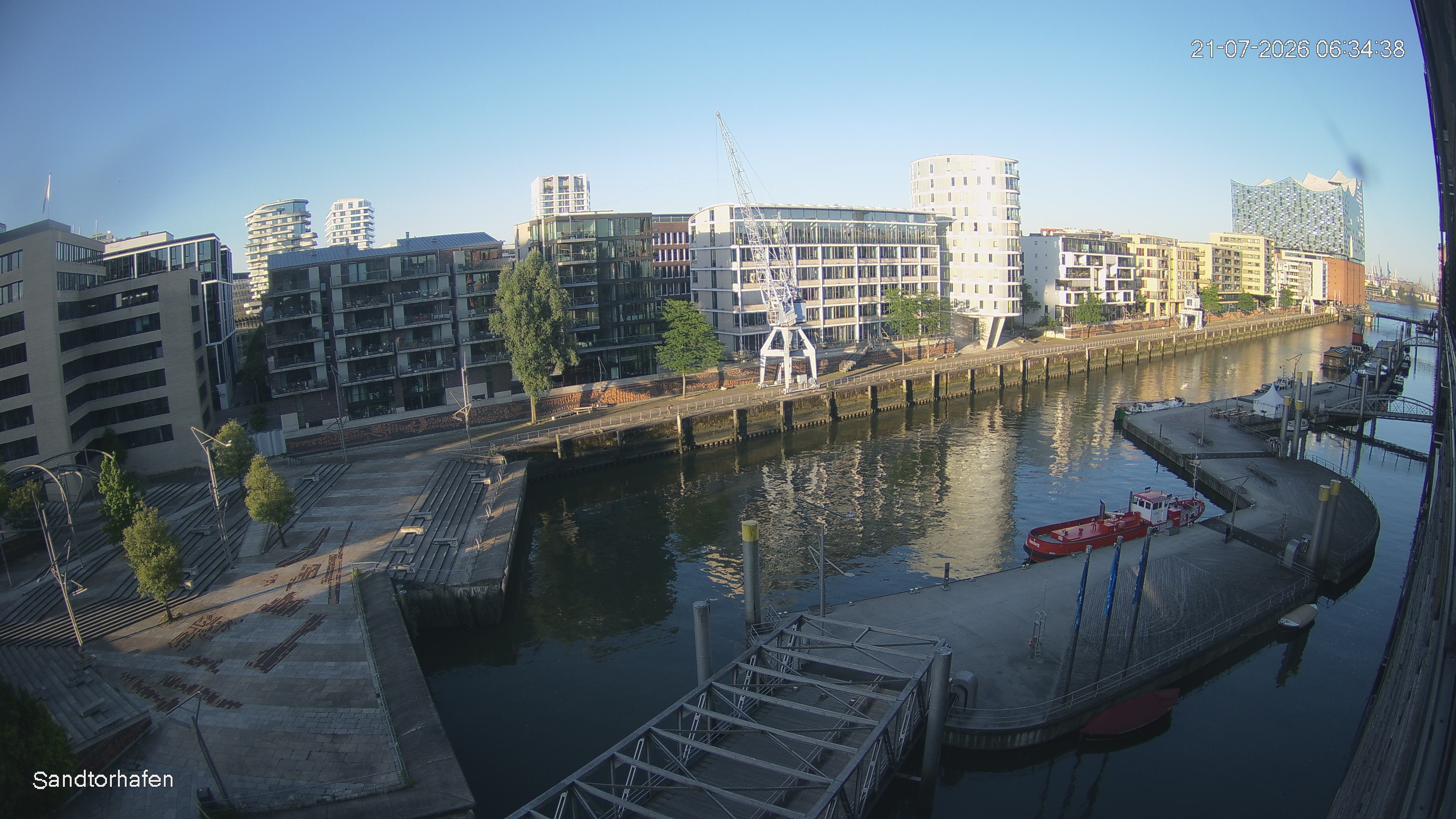 Archiv Foto Webcam Hamburg: HafenCity und Elbphilharmonie