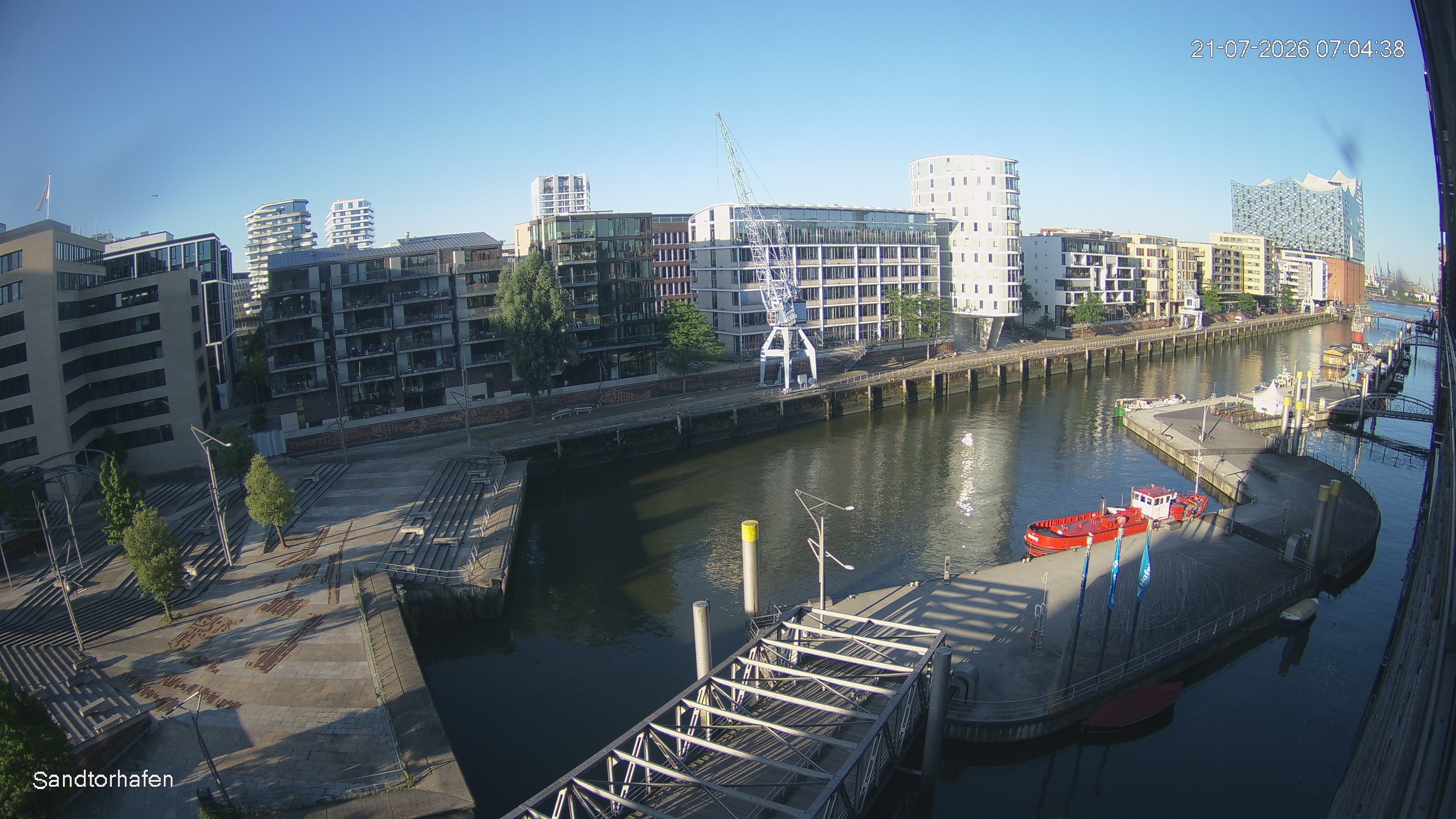 Archiv Foto Webcam Hamburg: HafenCity und Elbphilharmonie