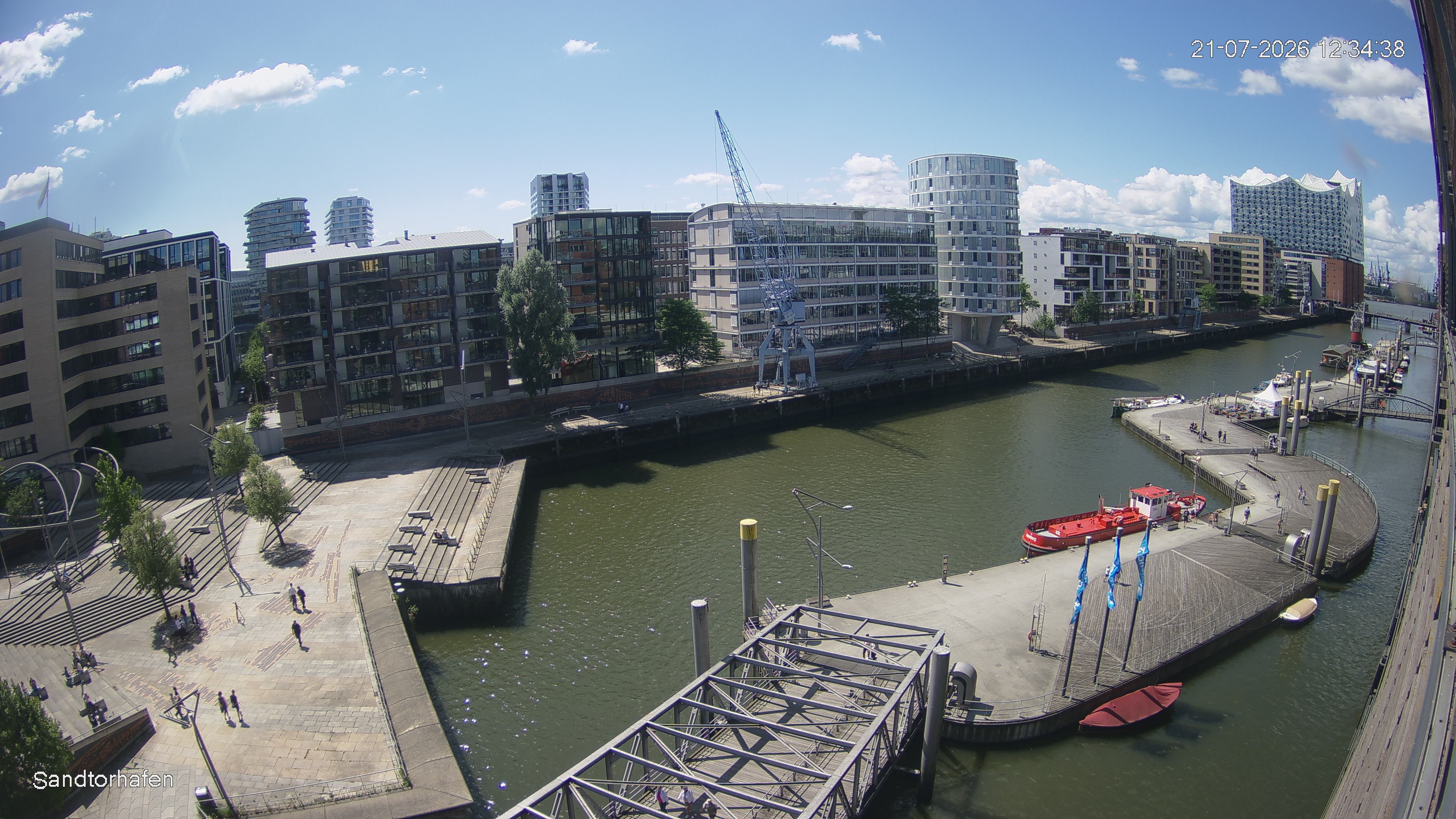Archiv Foto Webcam Hamburg: HafenCity und Elbphilharmonie