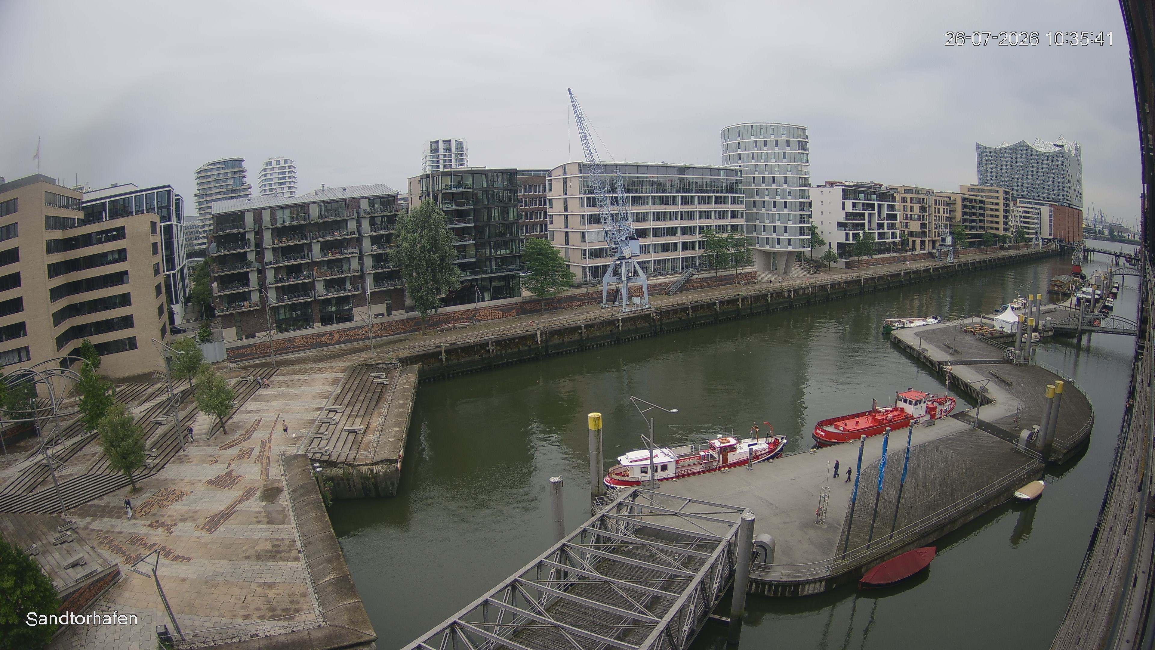 Archiv Foto Webcam Hamburg: HafenCity und Elbphilharmonie
