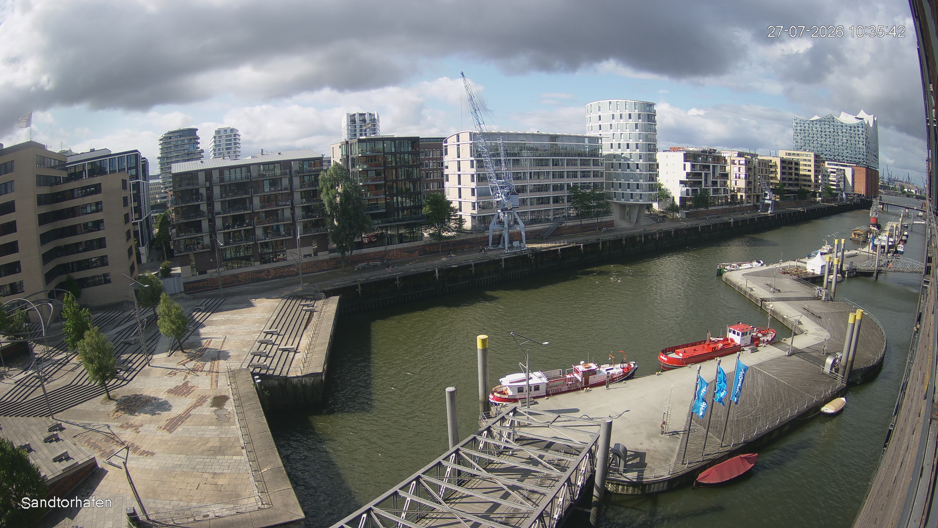 Archiv Foto Webcam Hamburg: HafenCity und Elbphilharmonie