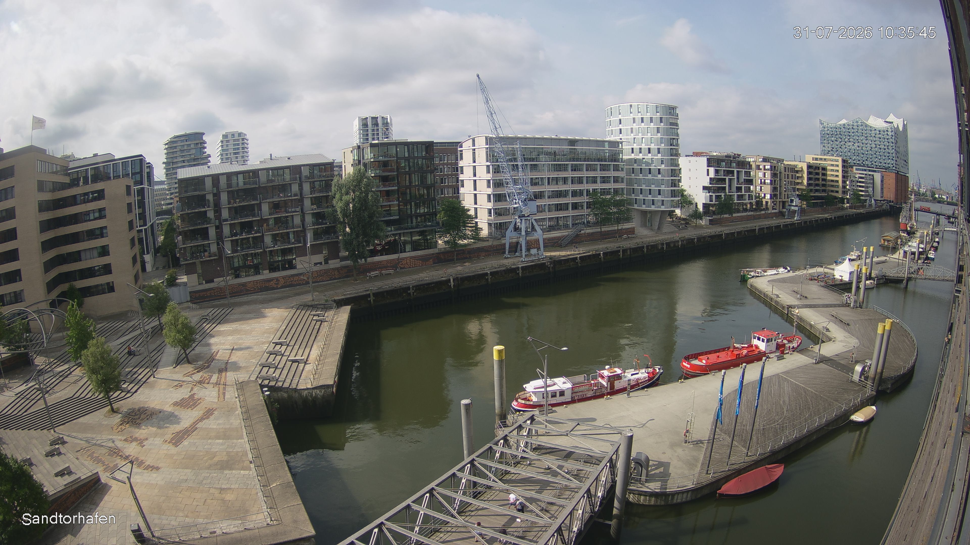 Archiv Foto Webcam Hamburg: HafenCity und Elbphilharmonie