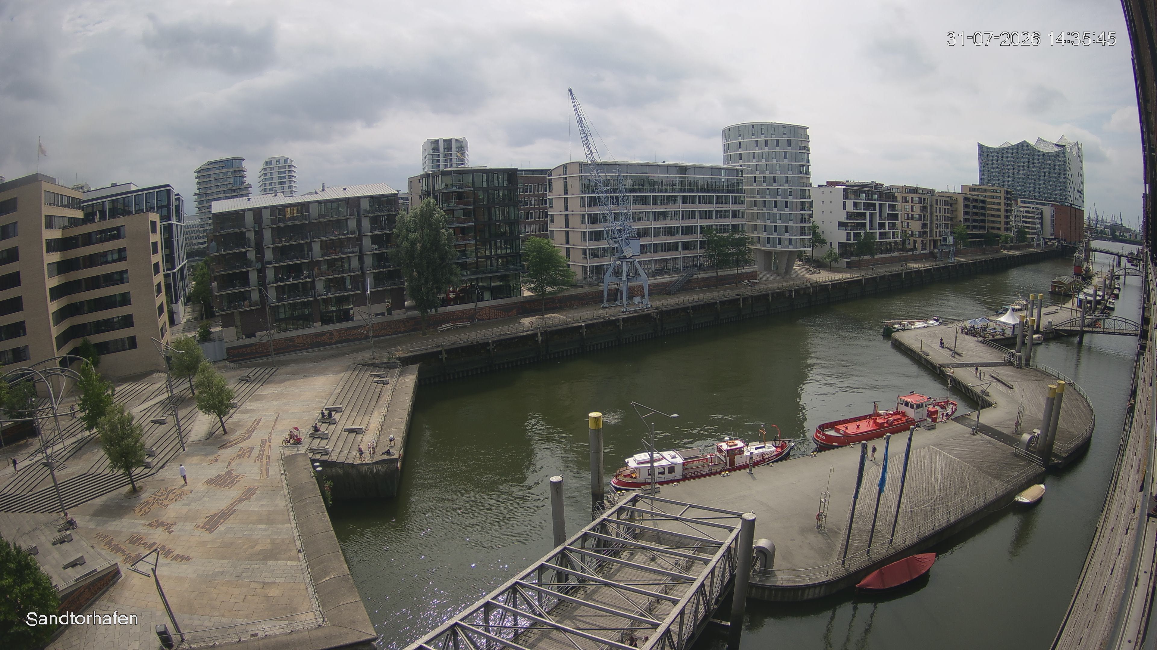 Archiv Foto Webcam Hamburg: HafenCity und Elbphilharmonie