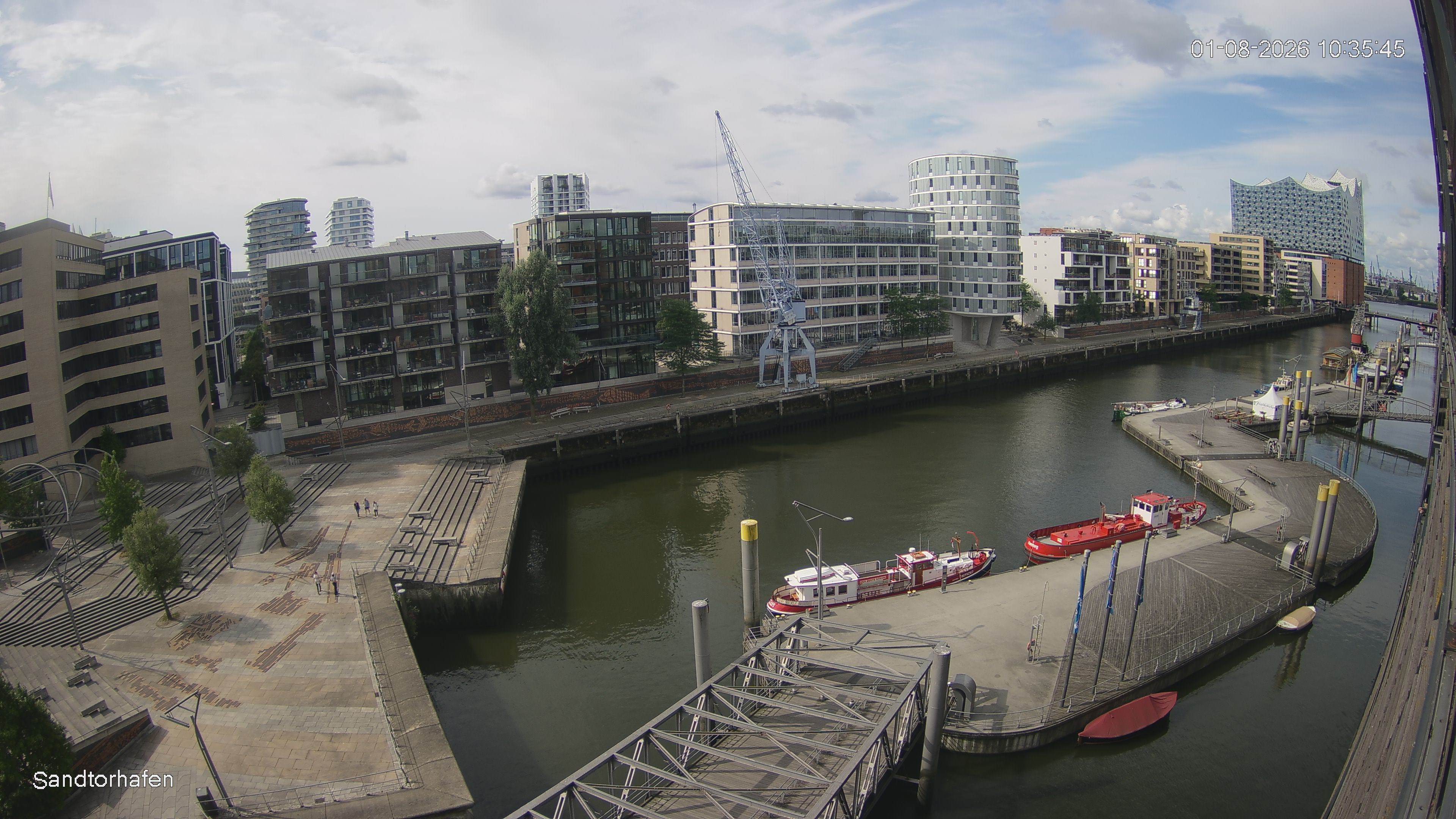 Archiv Foto Webcam Hamburg: HafenCity und Elbphilharmonie