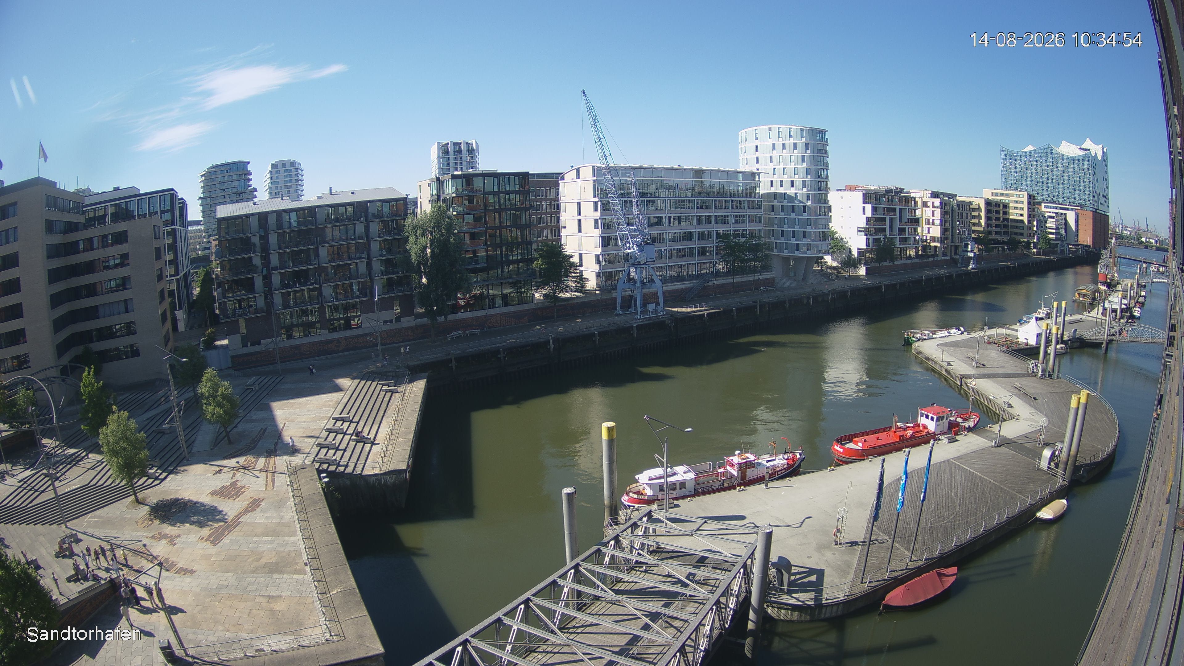 Archiv Foto Webcam Hamburg: HafenCity und Elbphilharmonie