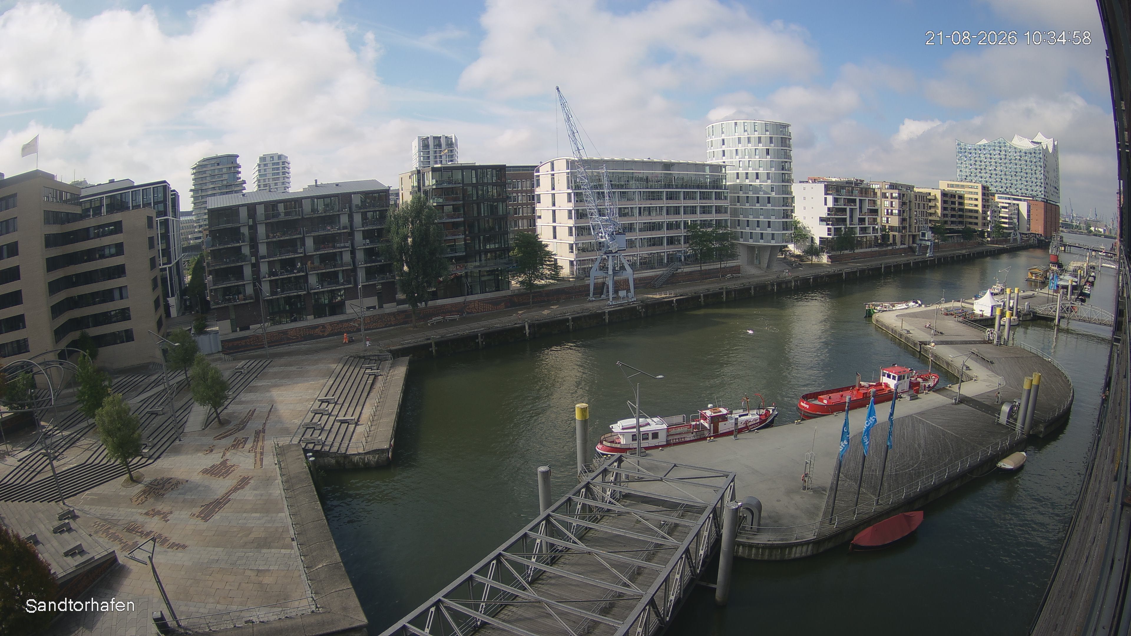 Archiv Foto Webcam Hamburg: HafenCity und Elbphilharmonie