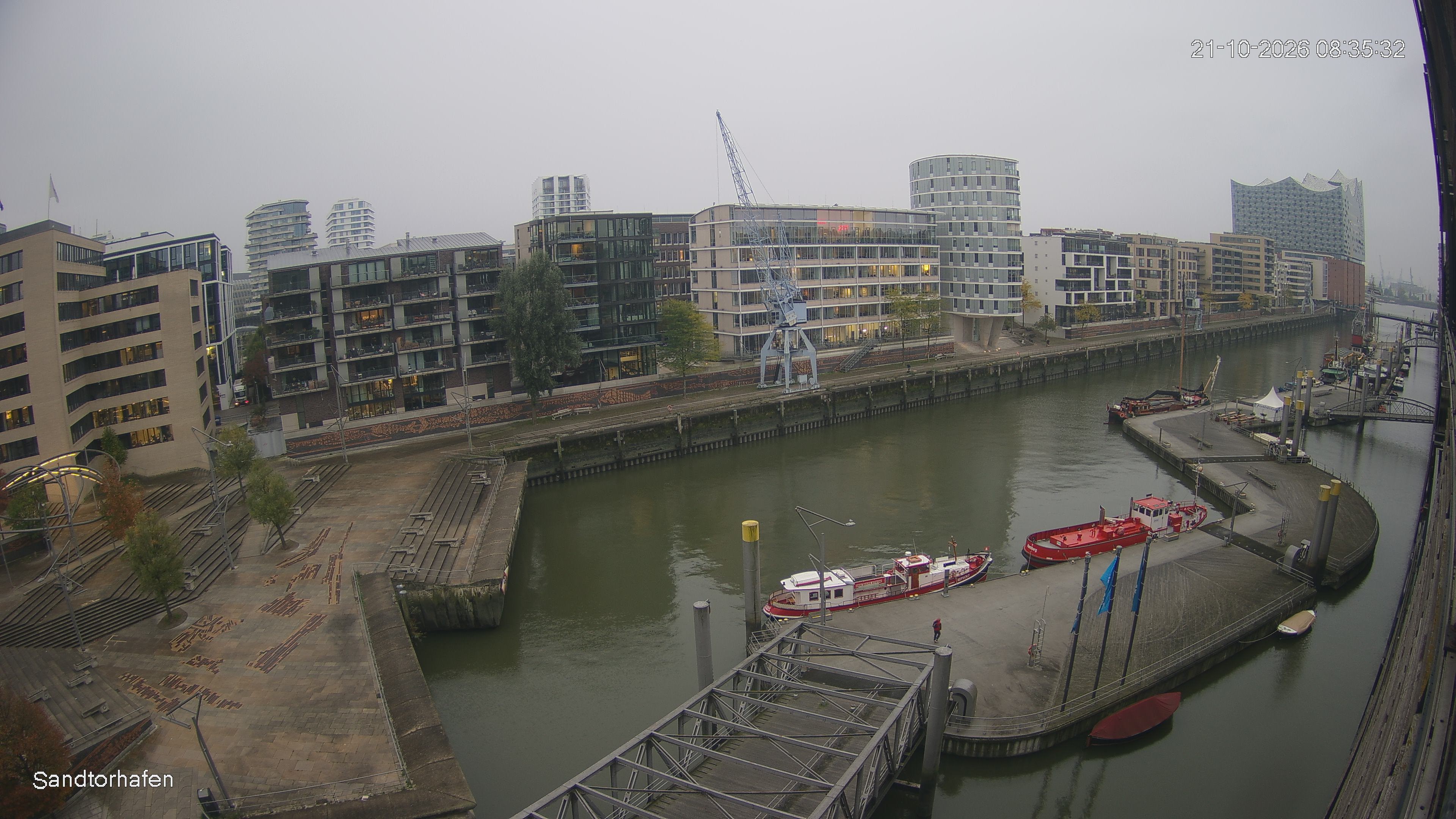 Archiv Foto Webcam Hamburg: HafenCity und Elbphilharmonie