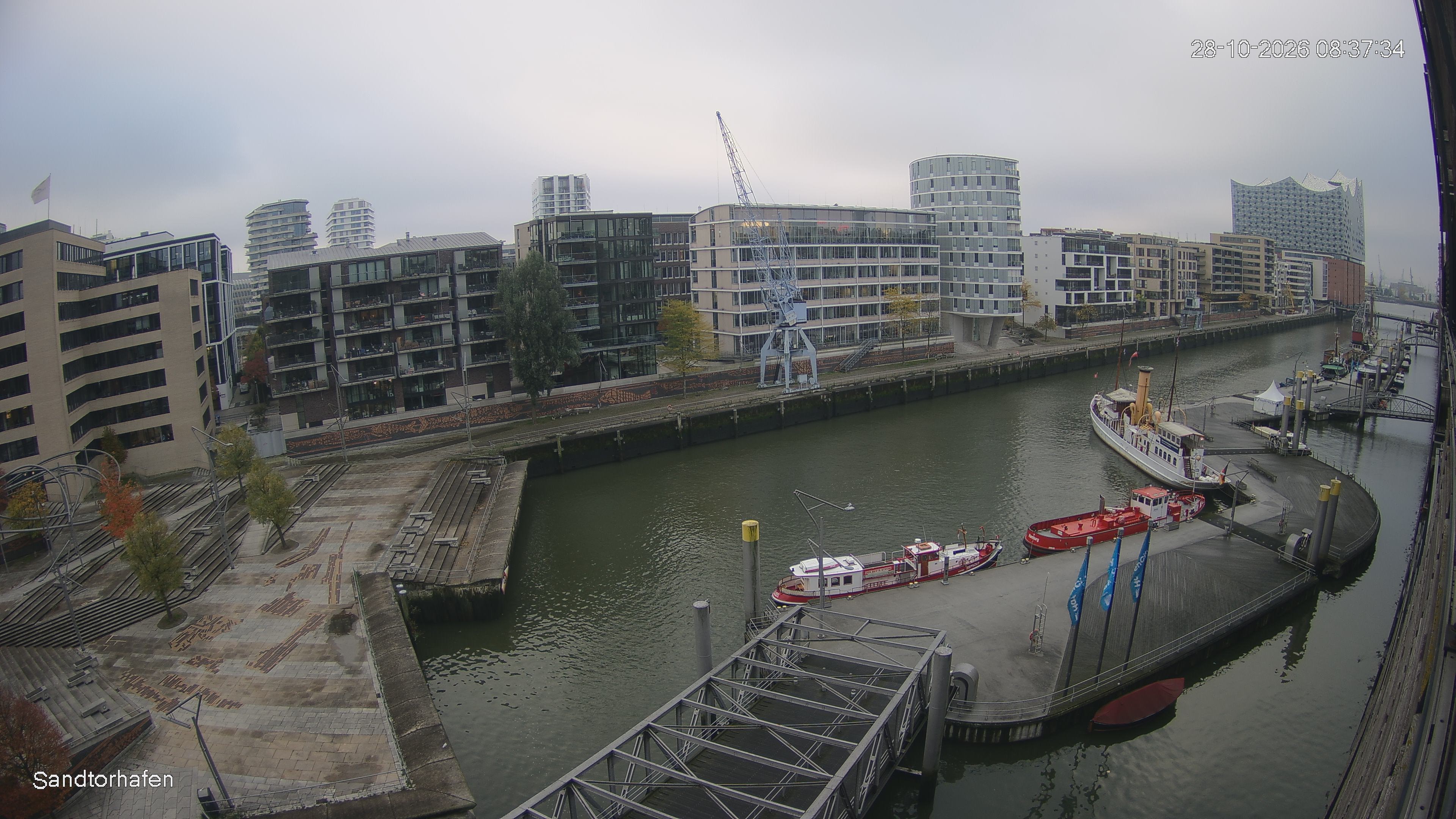 Archiv Foto Webcam Hamburg: HafenCity und Elbphilharmonie
