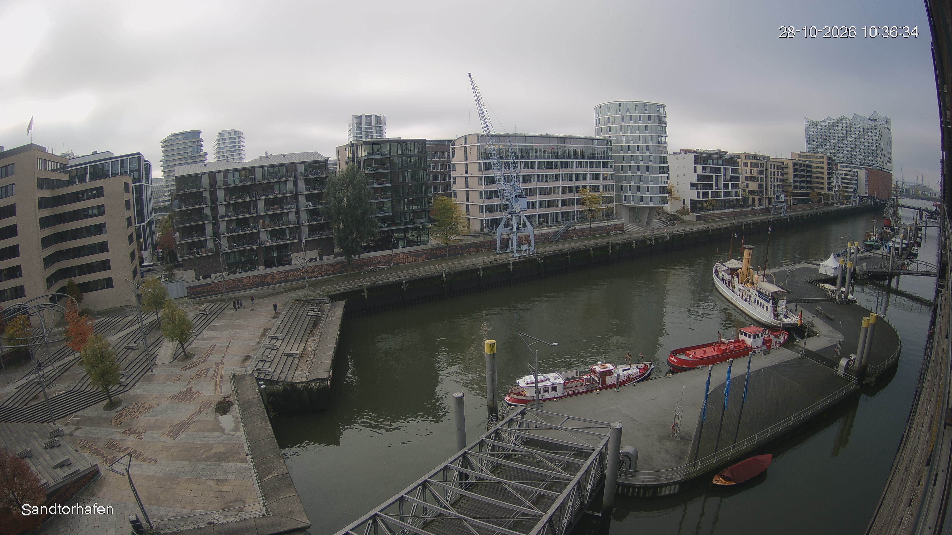 Archiv Foto Webcam Hamburg: HafenCity und Elbphilharmonie