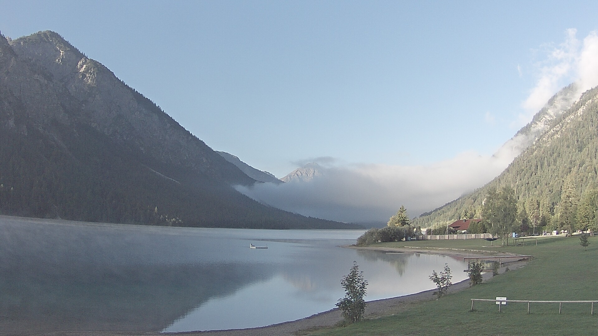 Archived image Webcam Lake Plansee near Reutte