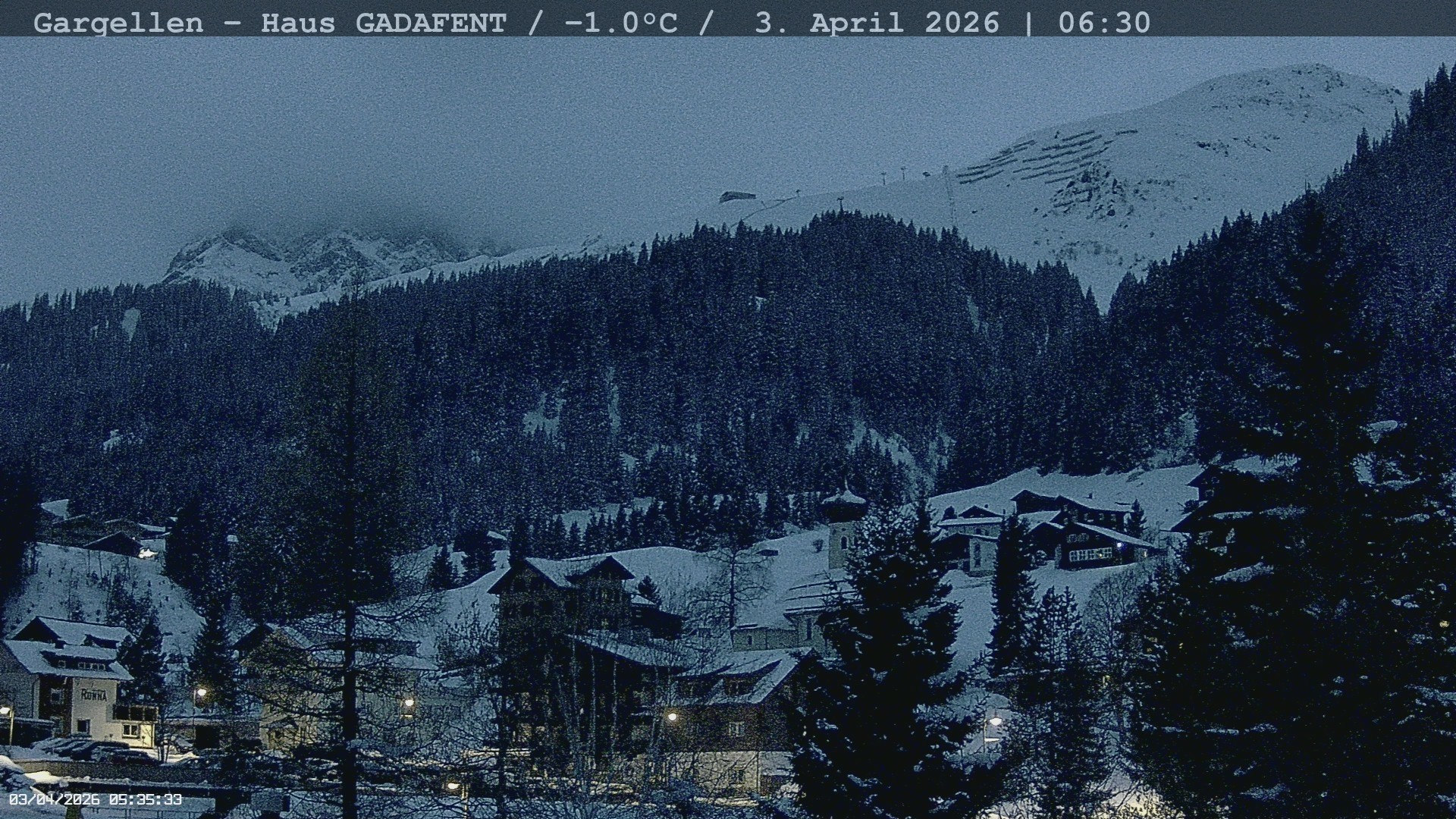 Archived image Webcam Schafberg Gargellen