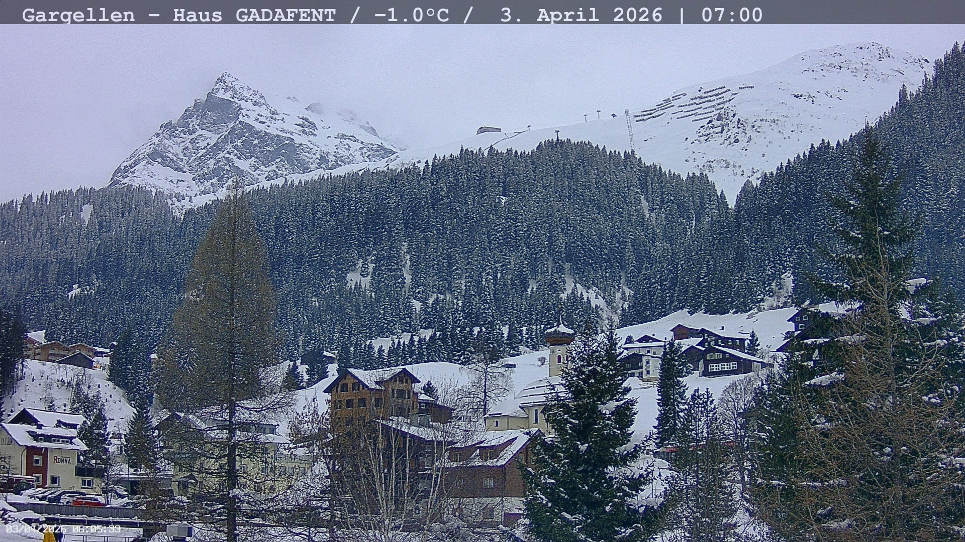 Archived image Webcam Schafberg Gargellen