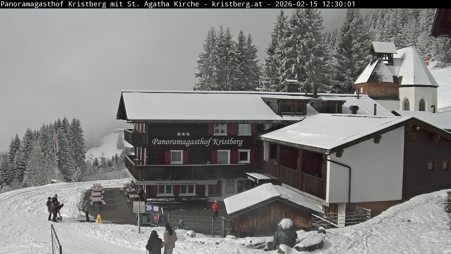 Archived image Webcam Restaurant "Panoramagasthof Kristberg" in Silbertal