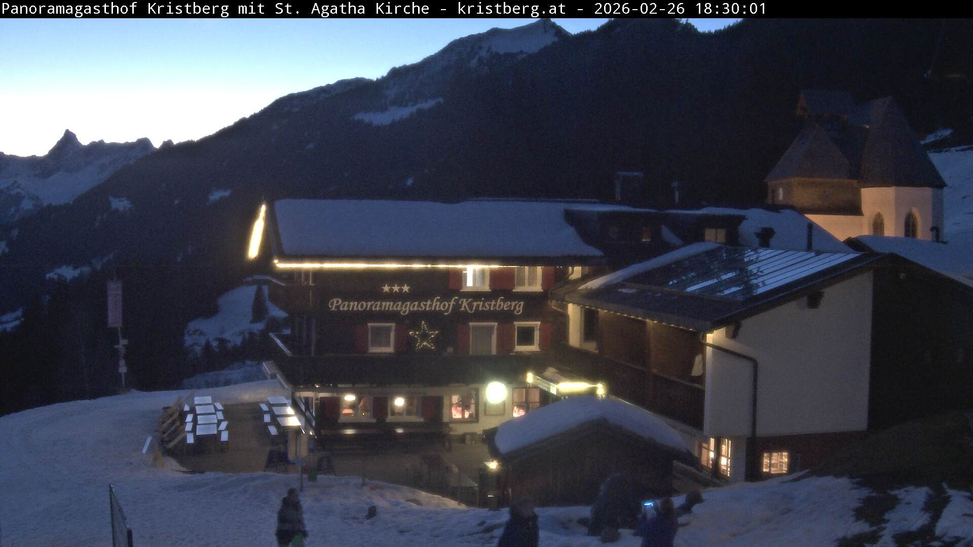 Archived image Webcam Restaurant "Panoramagasthof Kristberg" in Silbertal