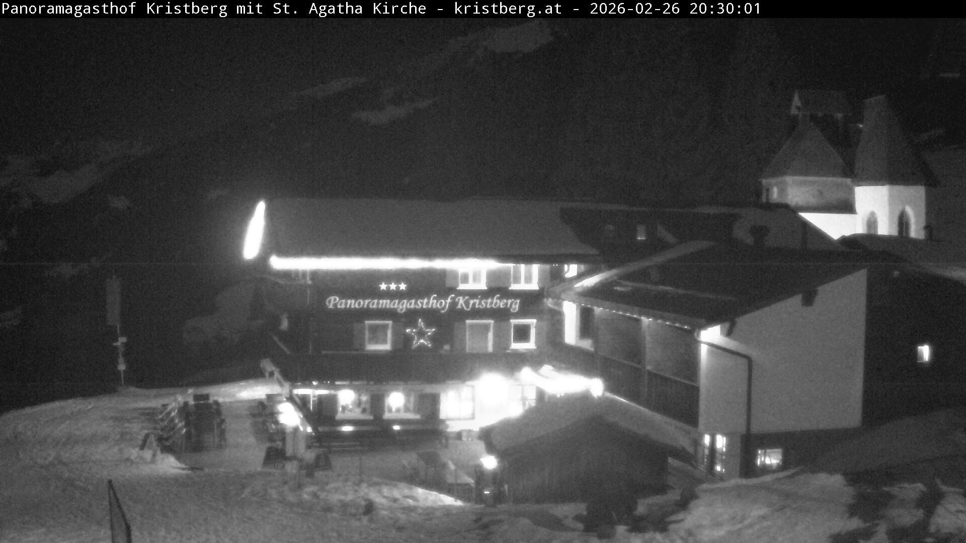 Archived image Webcam Restaurant "Panoramagasthof Kristberg" in Silbertal