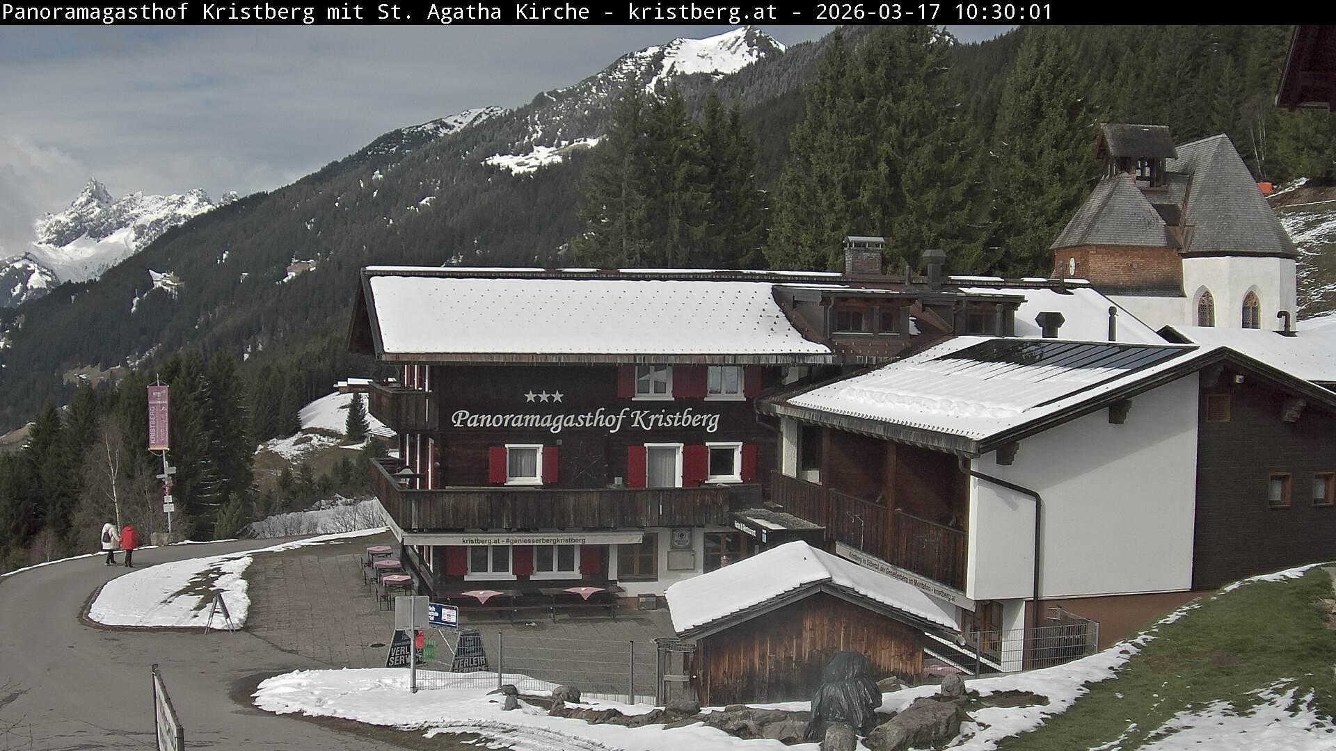 Archived image Webcam Restaurant "Panoramagasthof Kristberg" in Silbertal