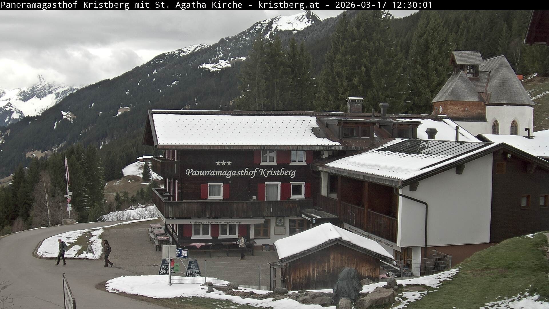 Archived image Webcam Restaurant "Panoramagasthof Kristberg" in Silbertal