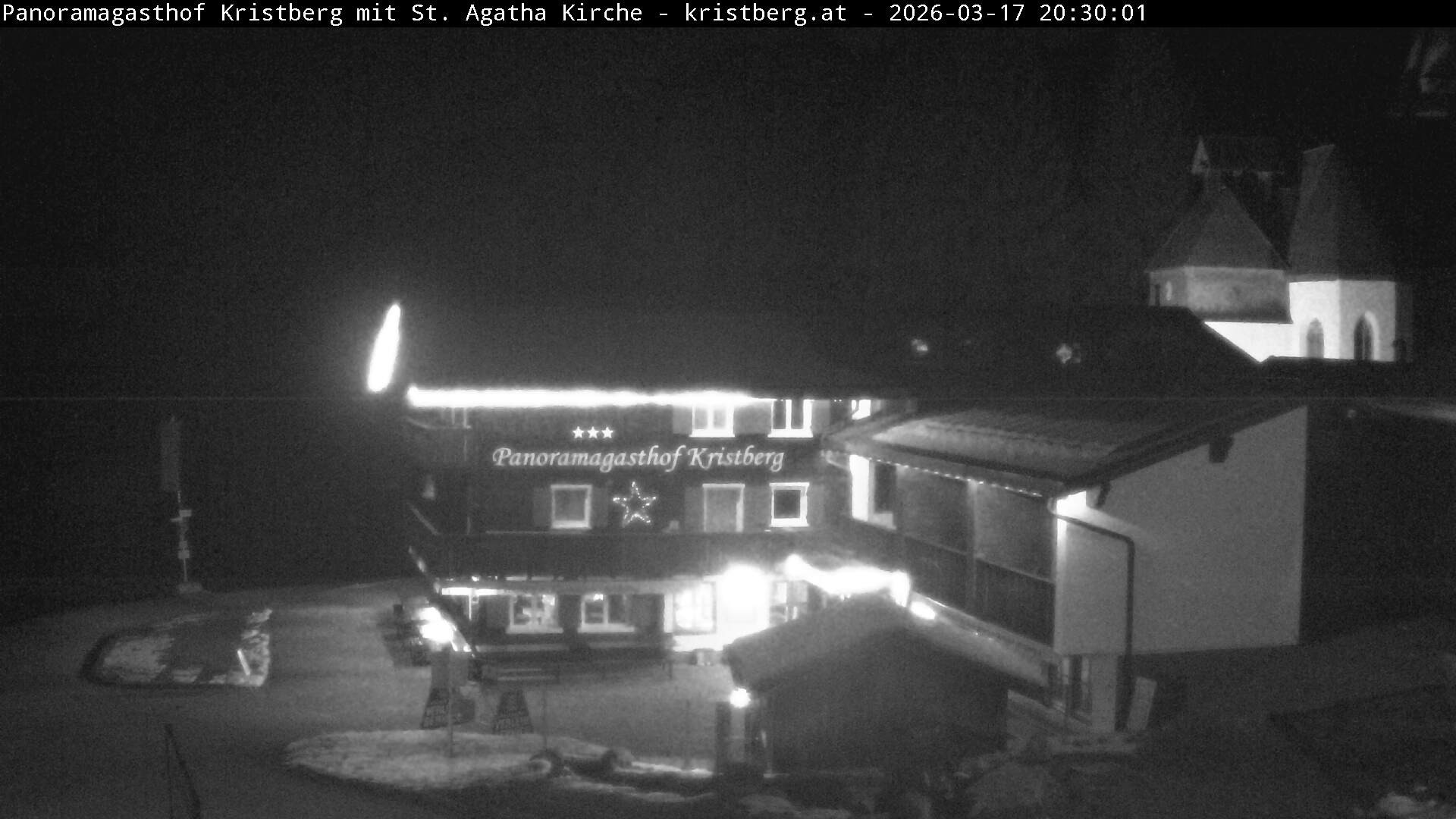 Archived image Webcam Restaurant "Panoramagasthof Kristberg" in Silbertal
