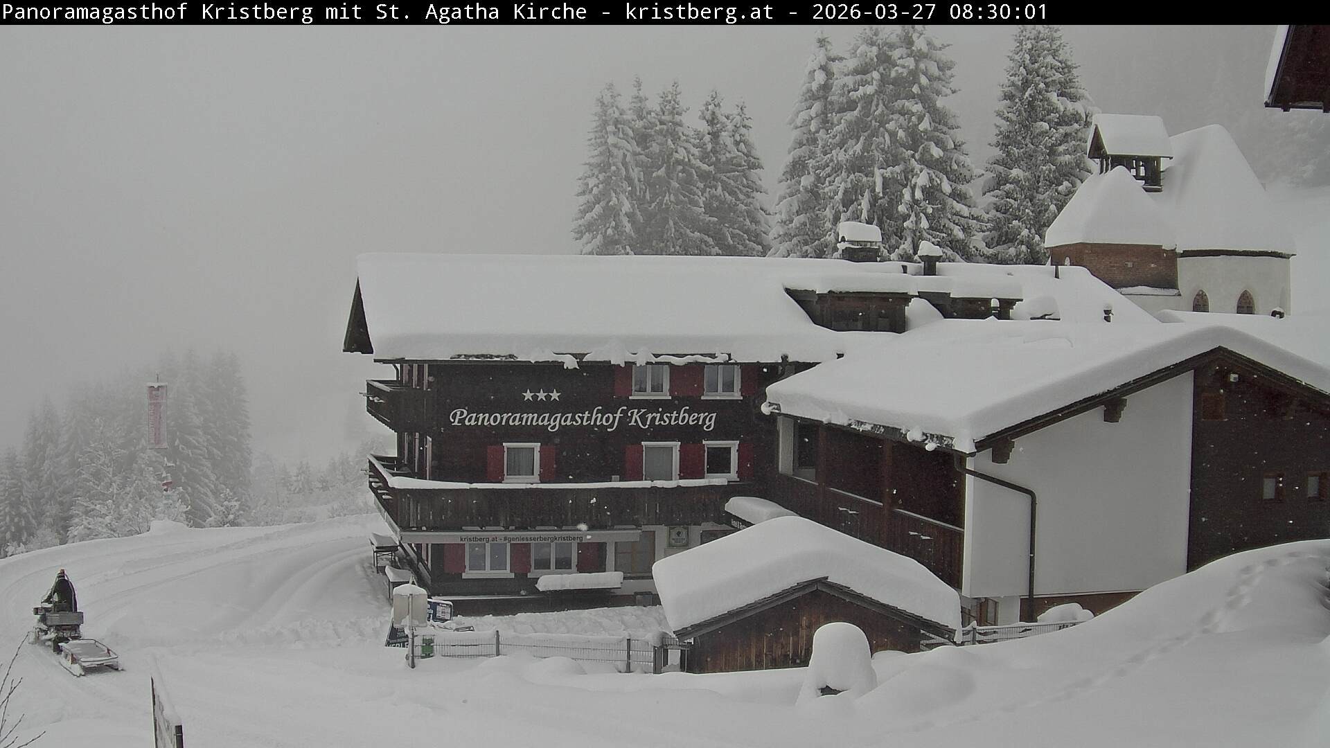 Archived image Webcam Restaurant "Panoramagasthof Kristberg" in Silbertal